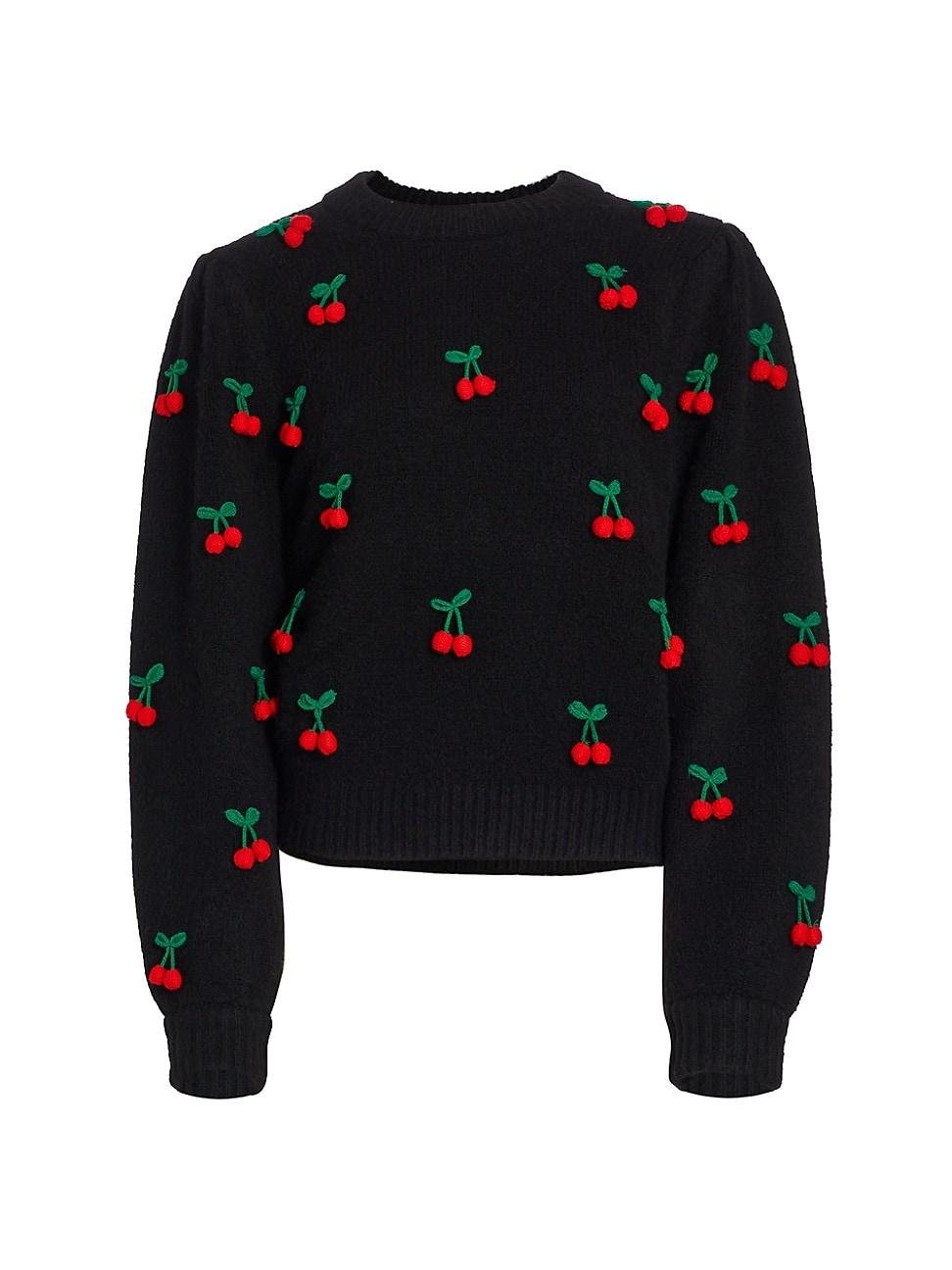 FARM Rio Crochet Cherry Pullover Sweater in Black Lyst