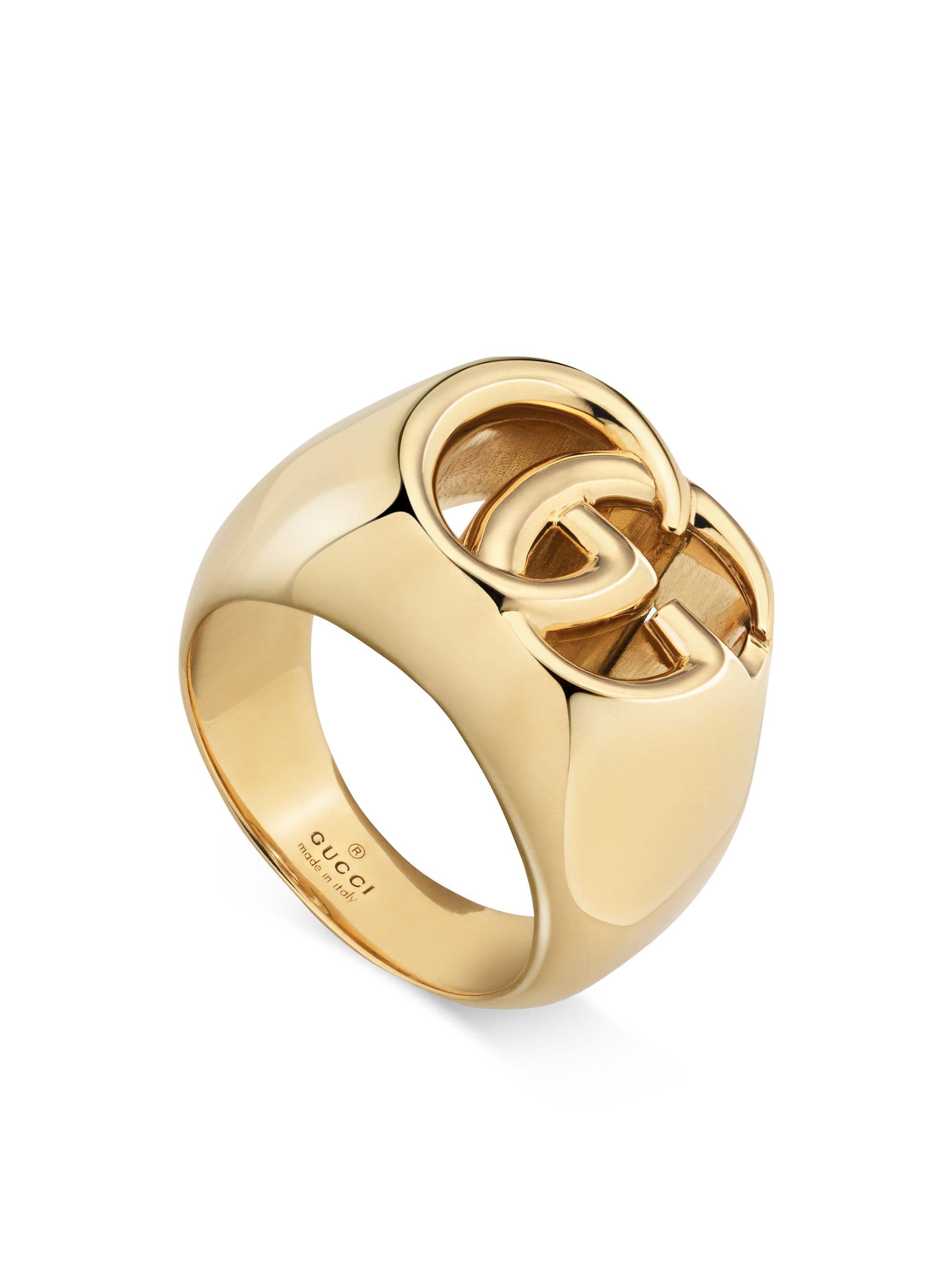 Gucci Men's 18k Gold GG Running Ring in Metallic | Lyst