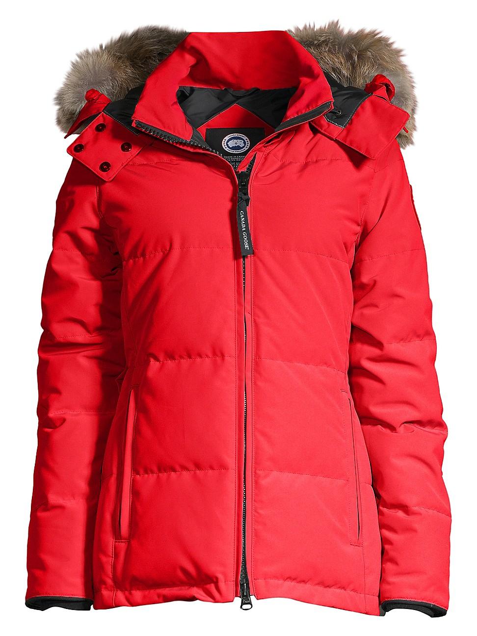 Canada Goose Chelsea Fur-trim Parka in Red - Lyst
