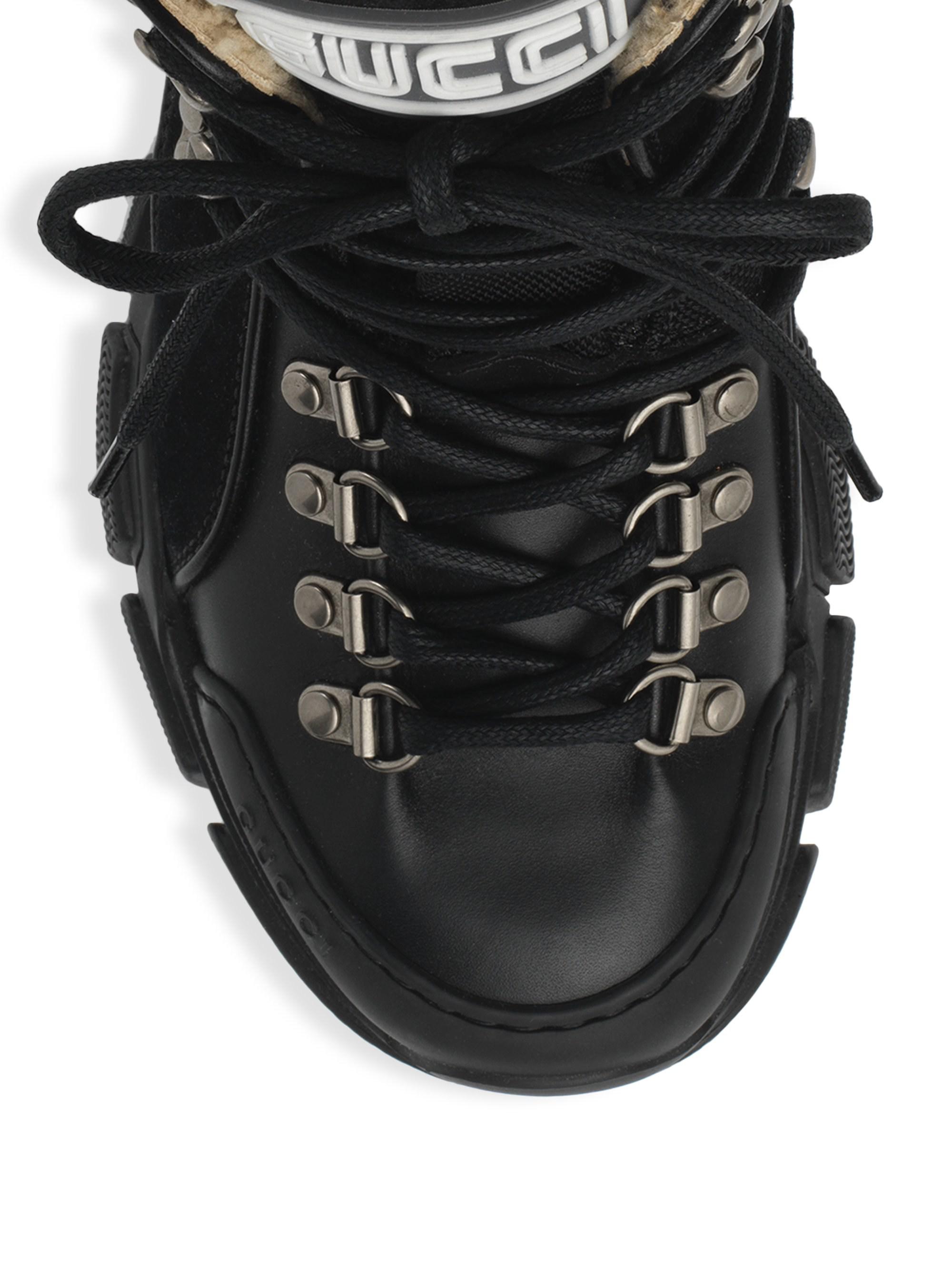 gucci black hiking boots