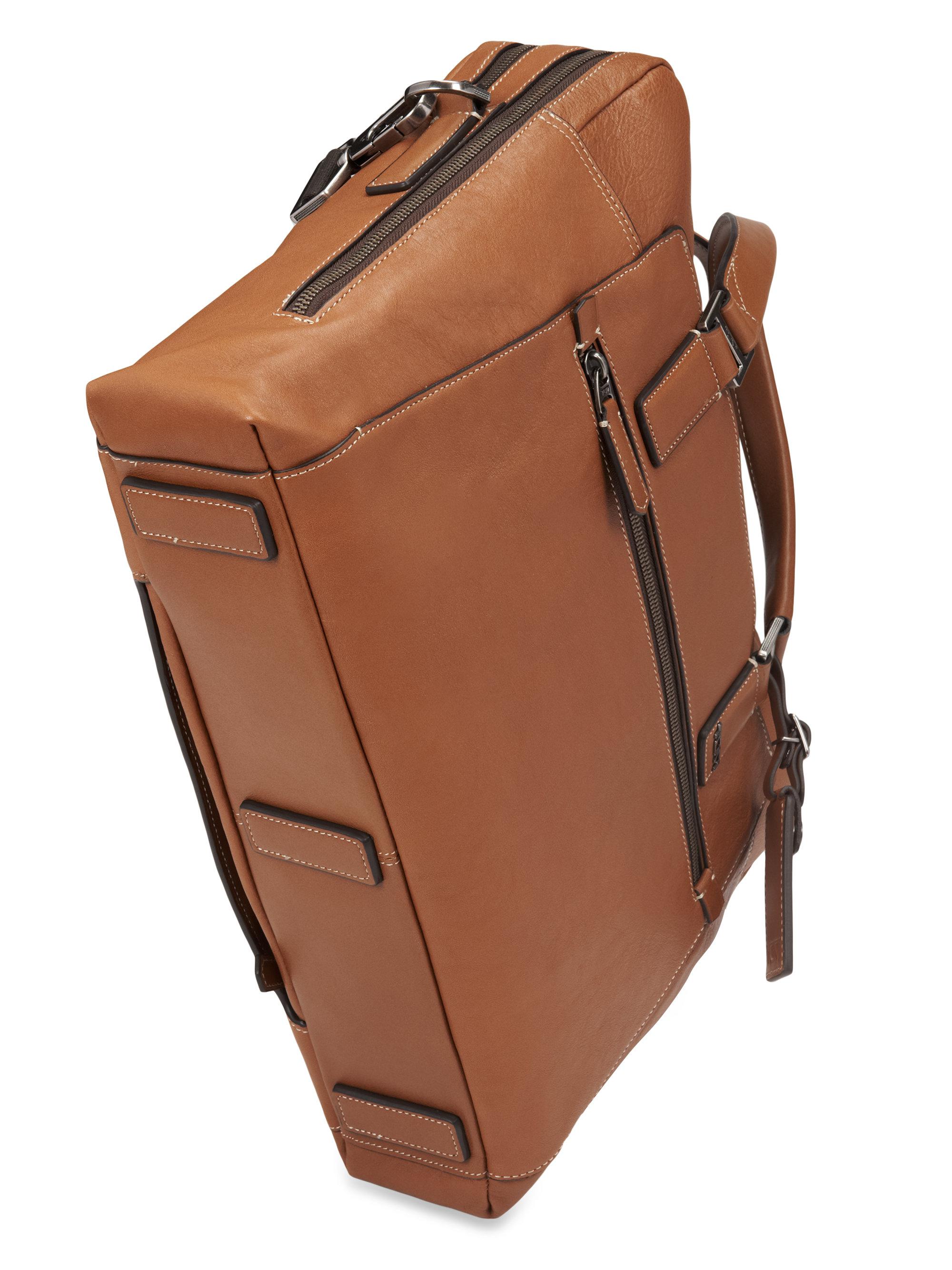 tumi brown leather briefcase