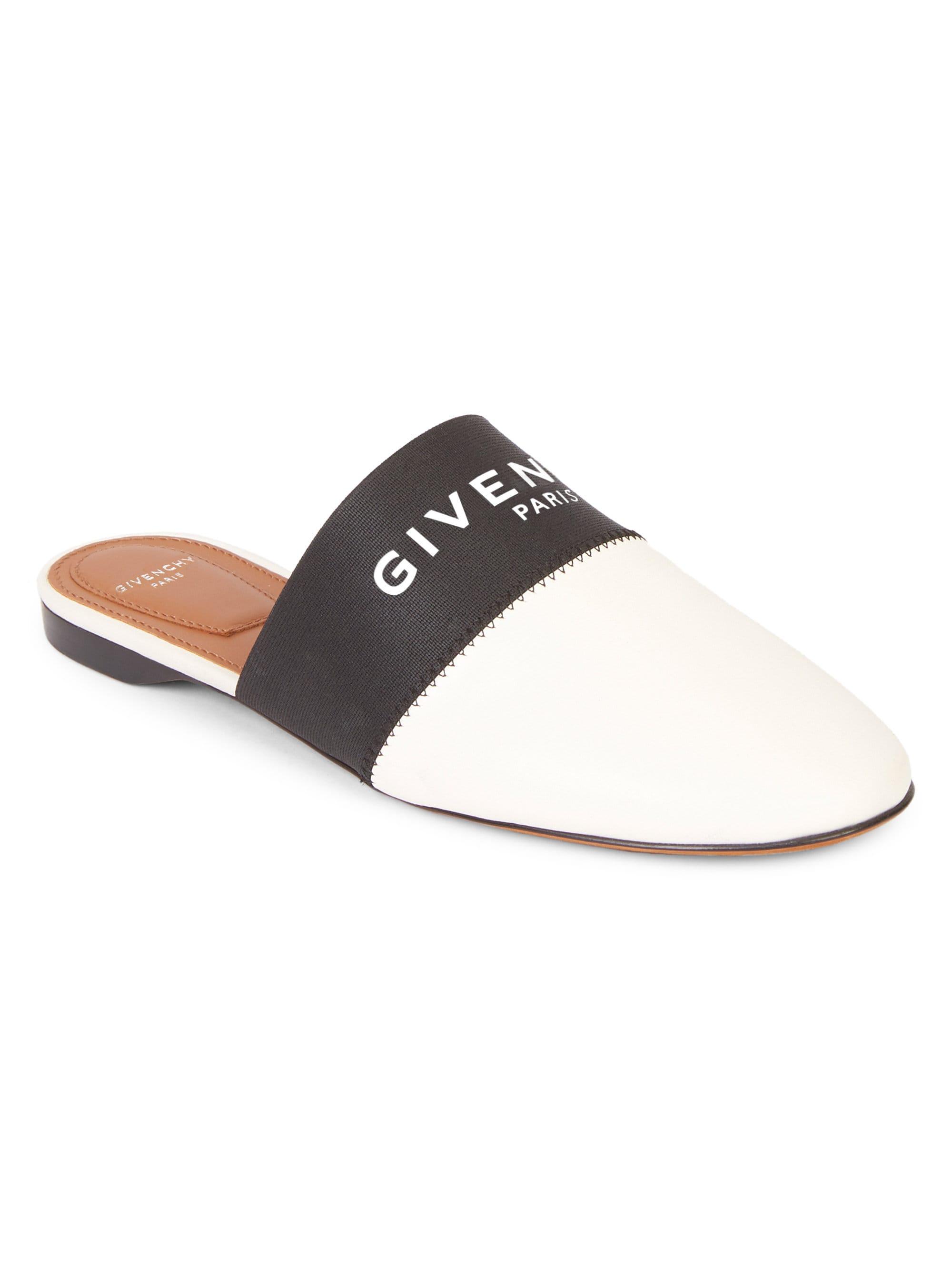 Givenchy Bedford Flat Leather Mules in Black Beige (Black) | Lyst