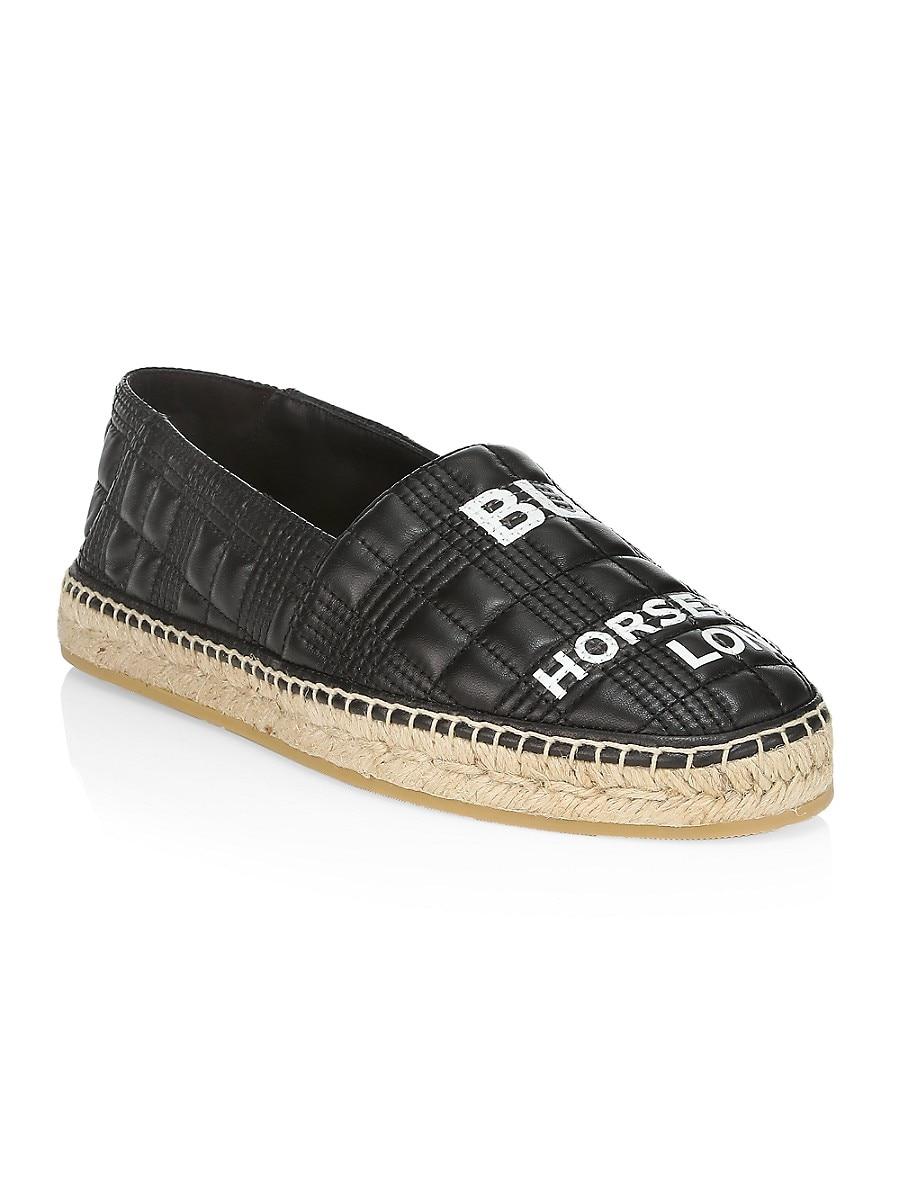 Burberry Horseferry-print Quilted Leather Espadrilles in Black for Men |  Lyst