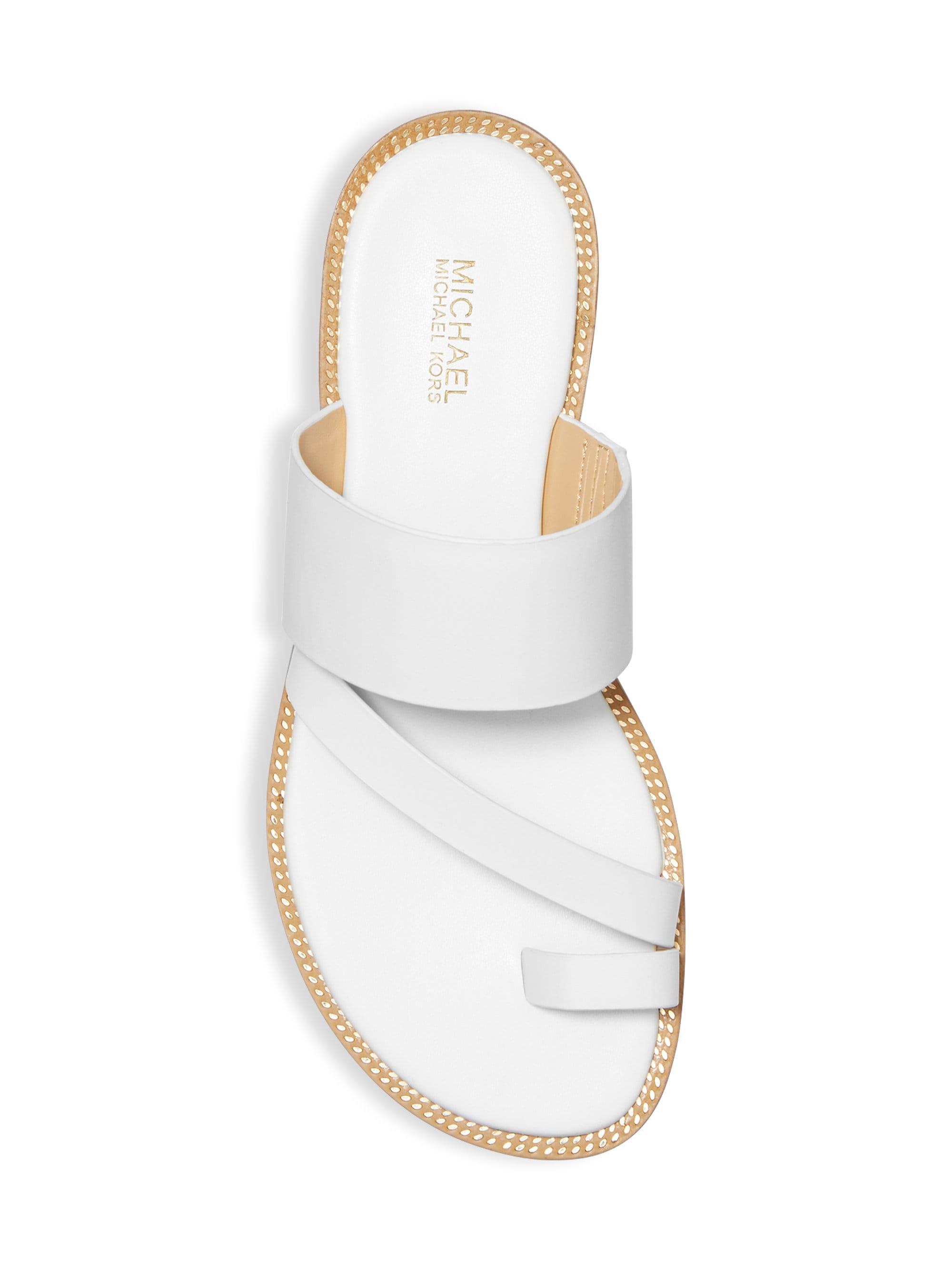 michael kors white flat sandals
