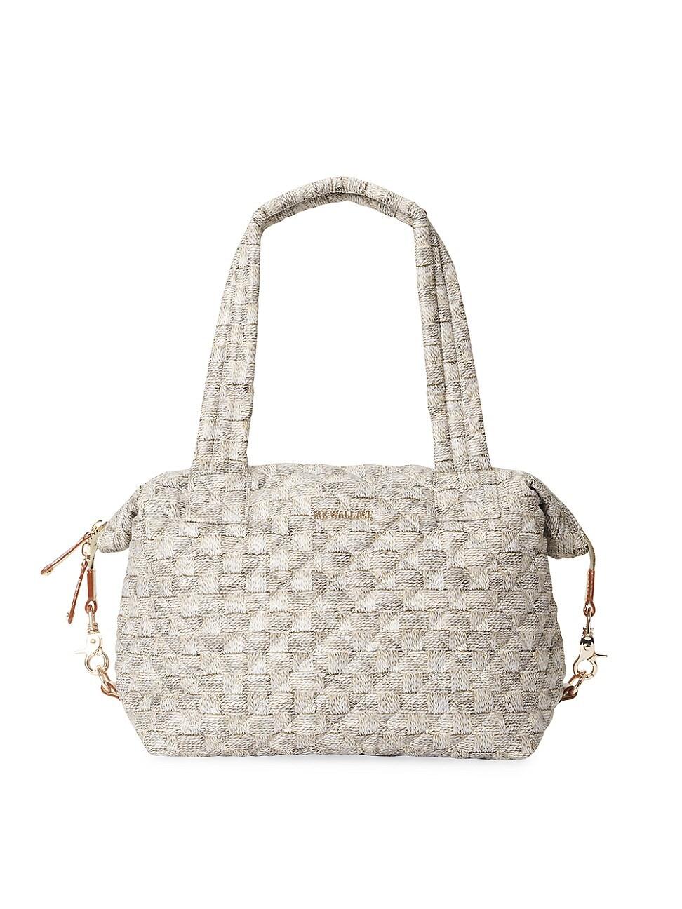 MZ Wallace Medium Sutton Deluxe Quilted Nylon Shoulder Bag in White | Lyst