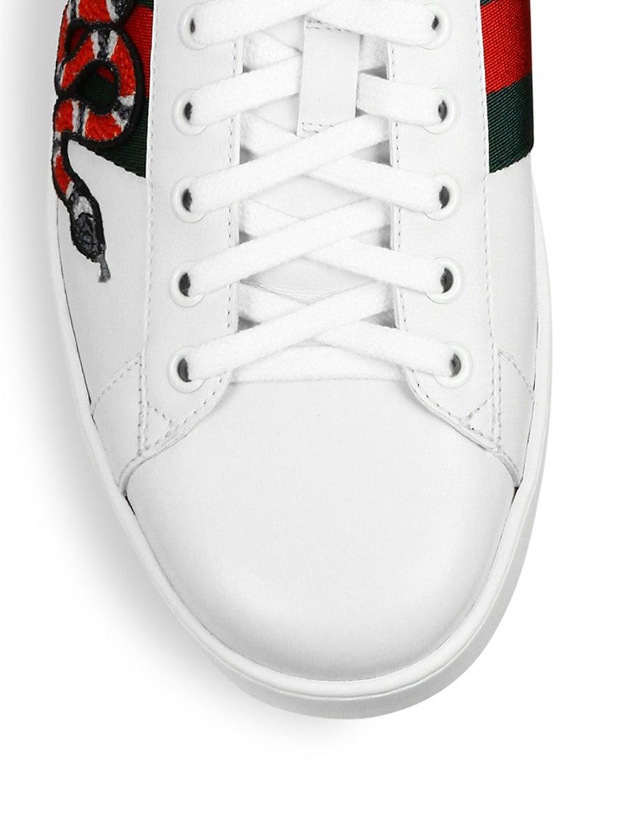 Instrument Detektiv efterfølger Gucci Leather Ace Embroidered Sneaker in White for Men - Save 45% - Lyst