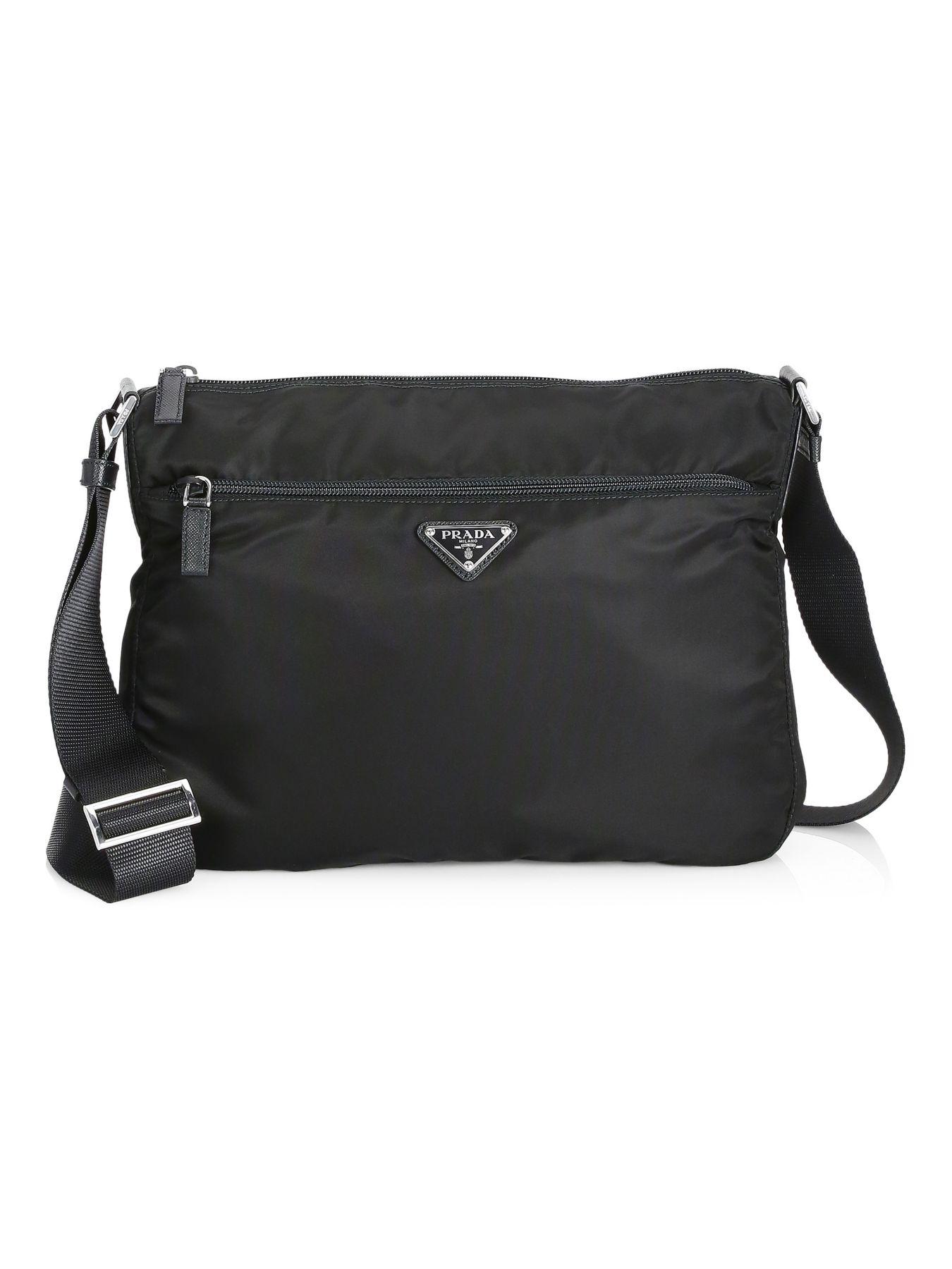 Prada Synthetic Large Nylon Crossbody Bag in Black | Lyst