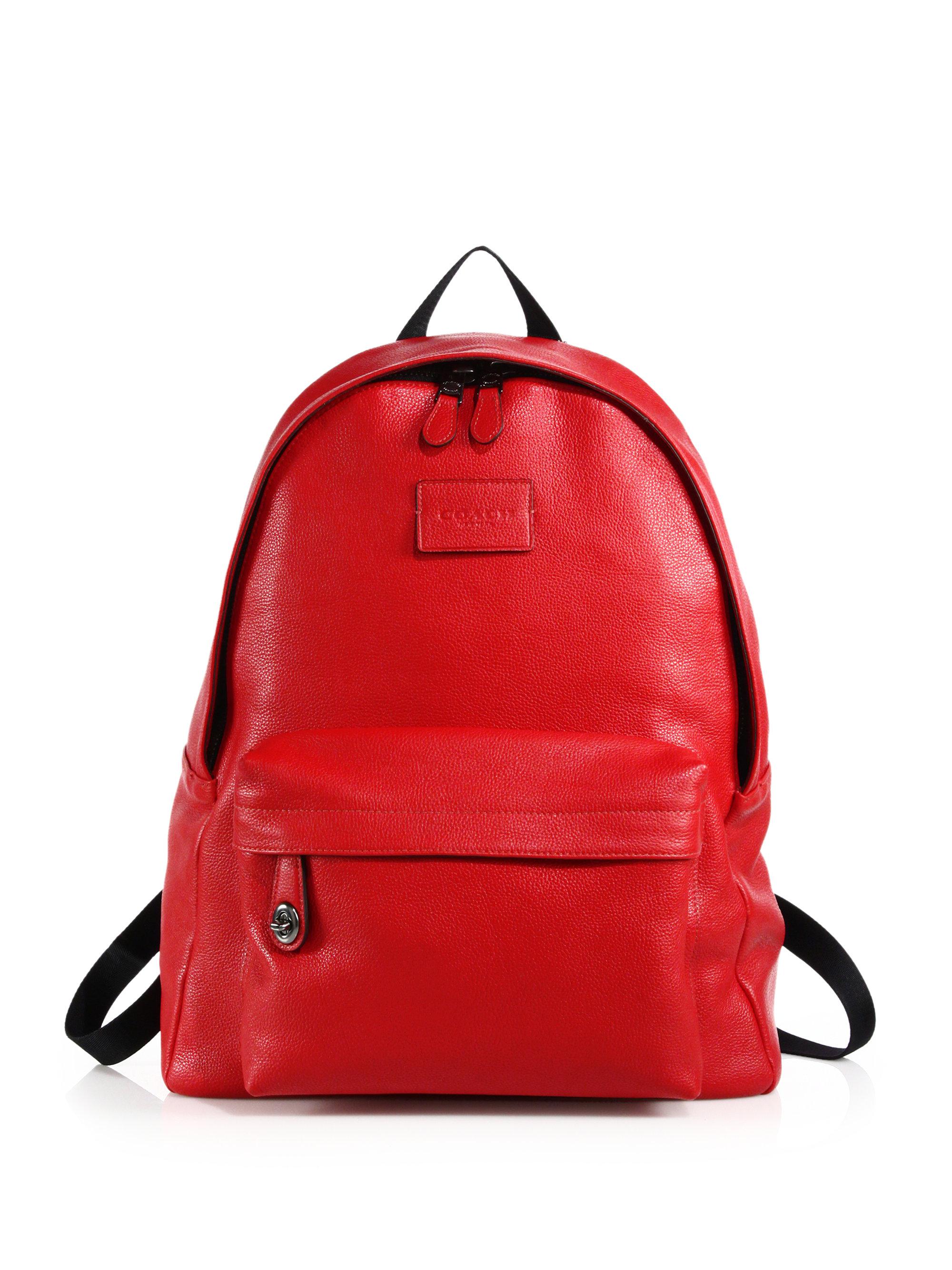 Planet antik notifikation COACH Campus Pebbled Leather Backpack in Red | Lyst