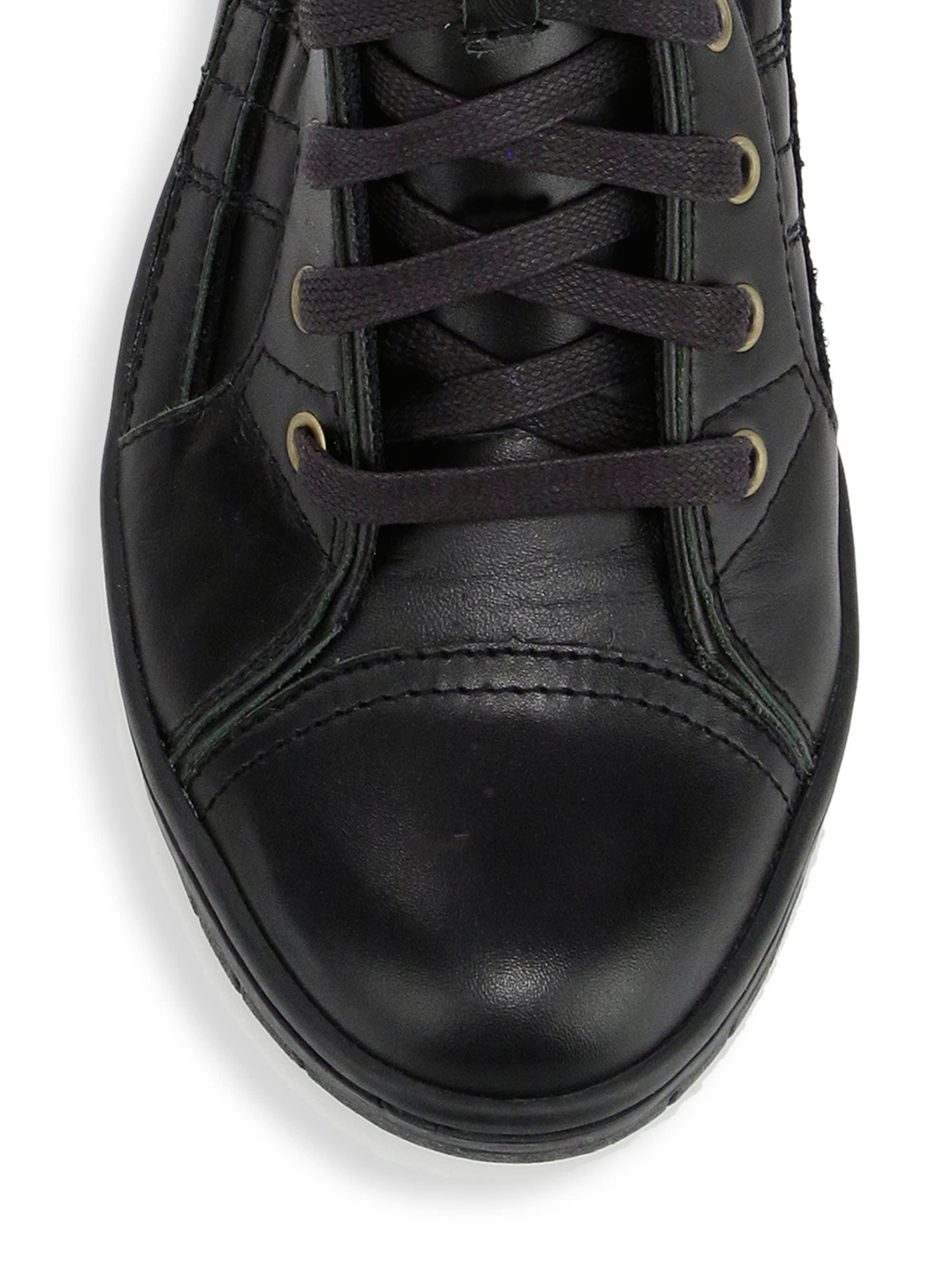 DIESEL Hybrid Leather Sneaker Boots in Black for Men - Lyst