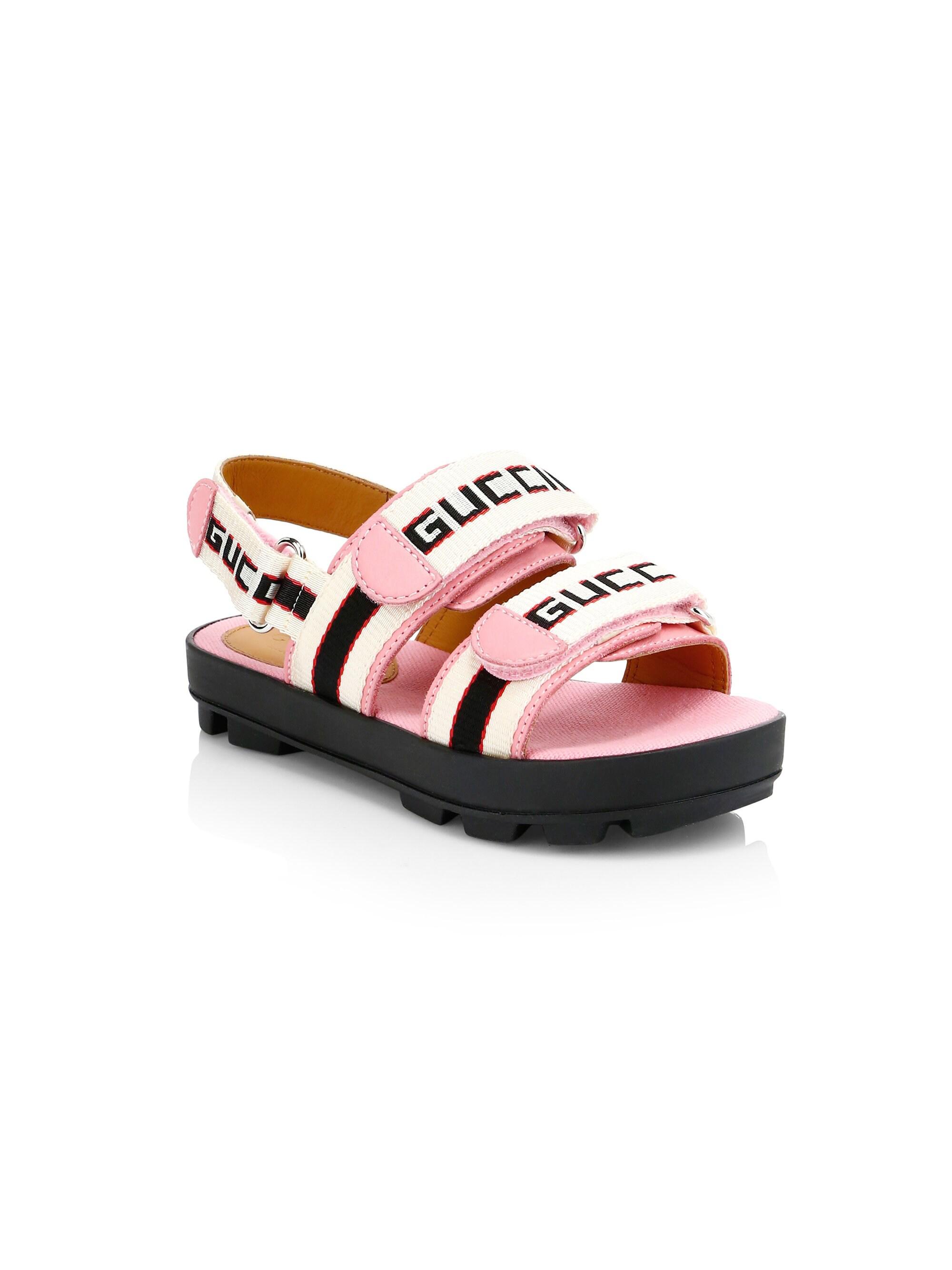 Gucci Baby's & Little Girl's Logo Strappy Sandals Pink Leather Lyst