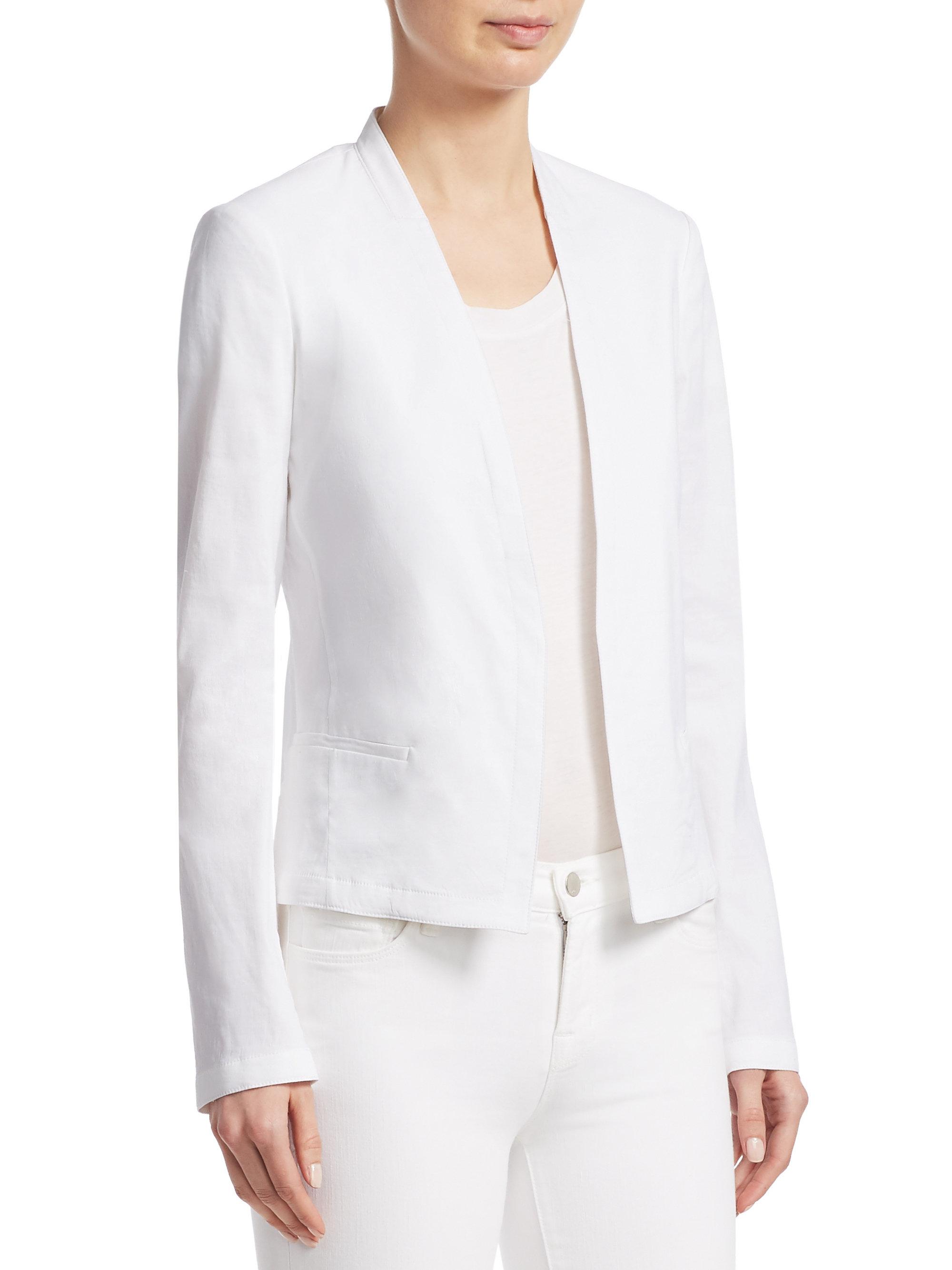 theory collarless blazer