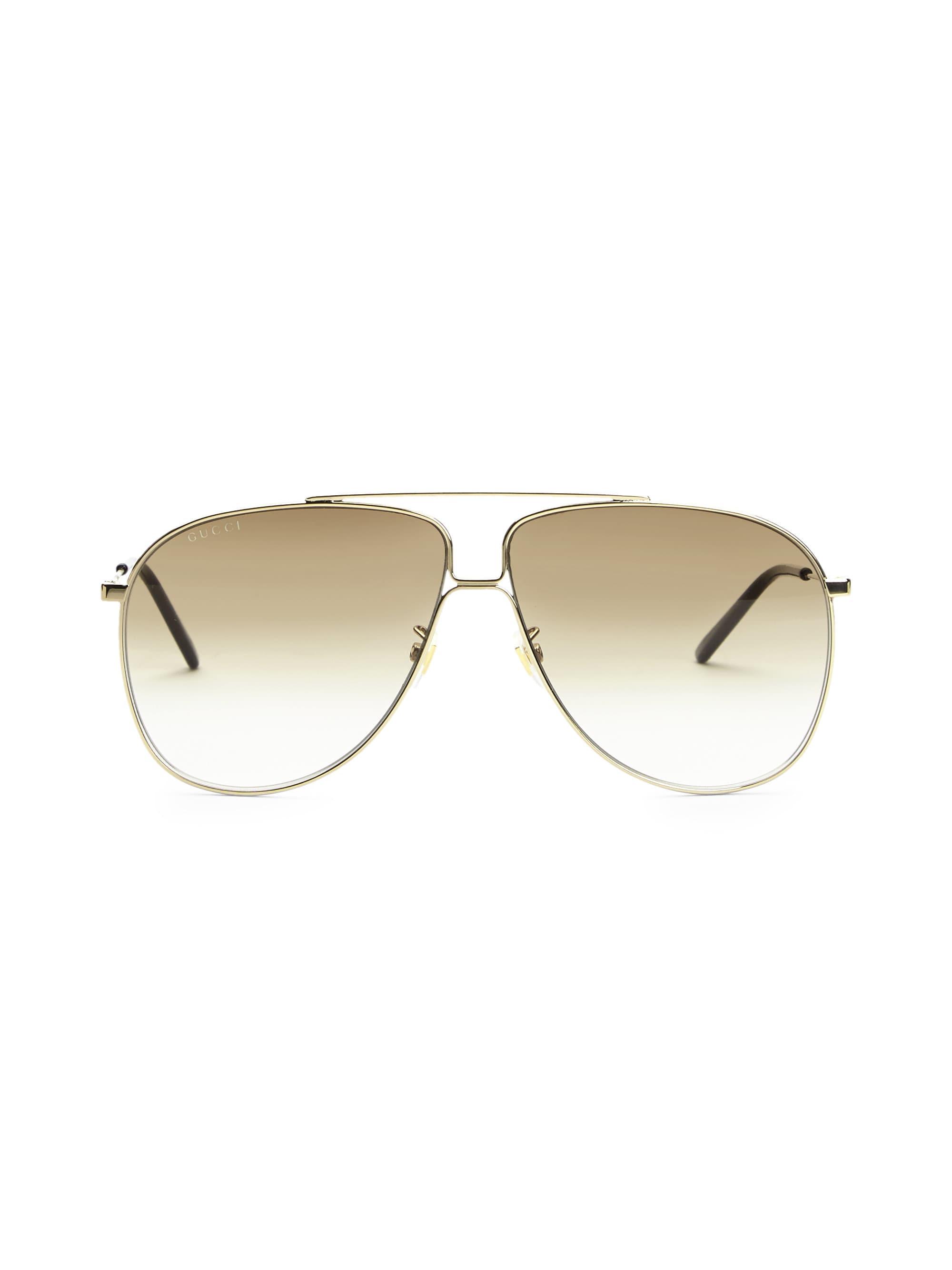 Gucci Men's 63mm Aviator Sunglasses - Gold in Metallic for Men | Lyst
