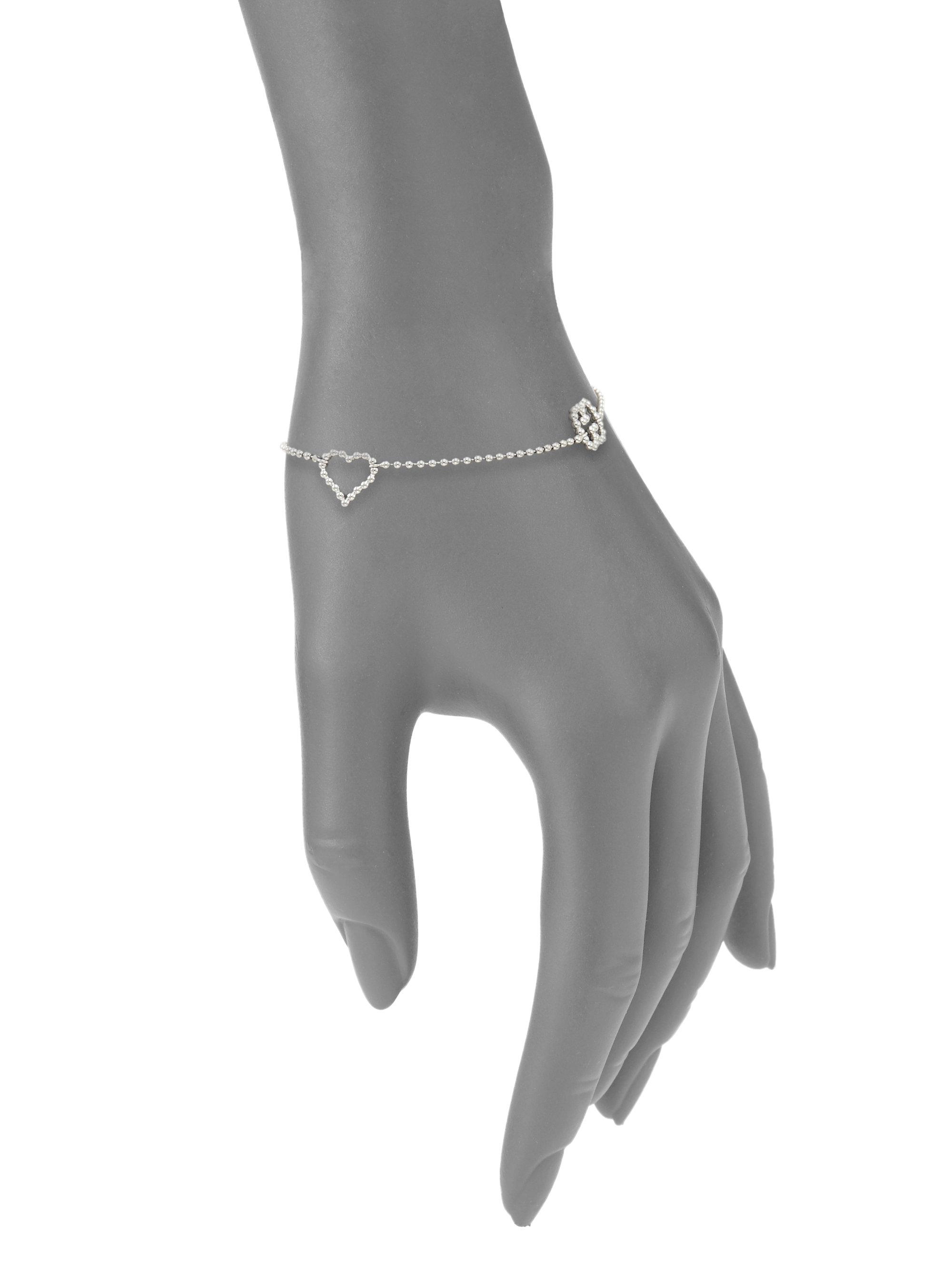 Gucci Boule Heart Interlocking G Sterling Silver Bracelet In Metallic Lyst