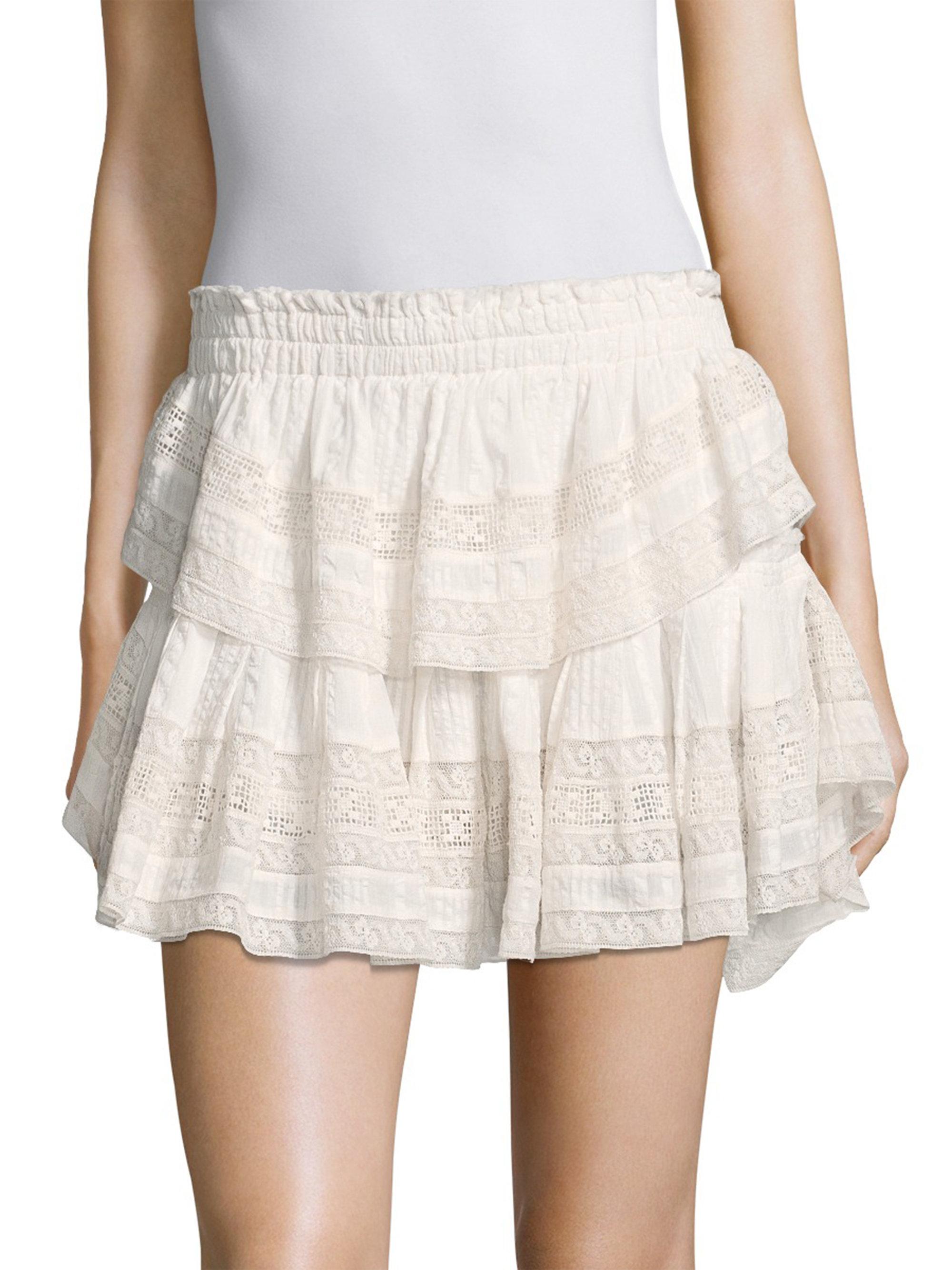 LoveShackFancy- Ruffle Mini Skirt Antique White | ubicaciondepersonas ...