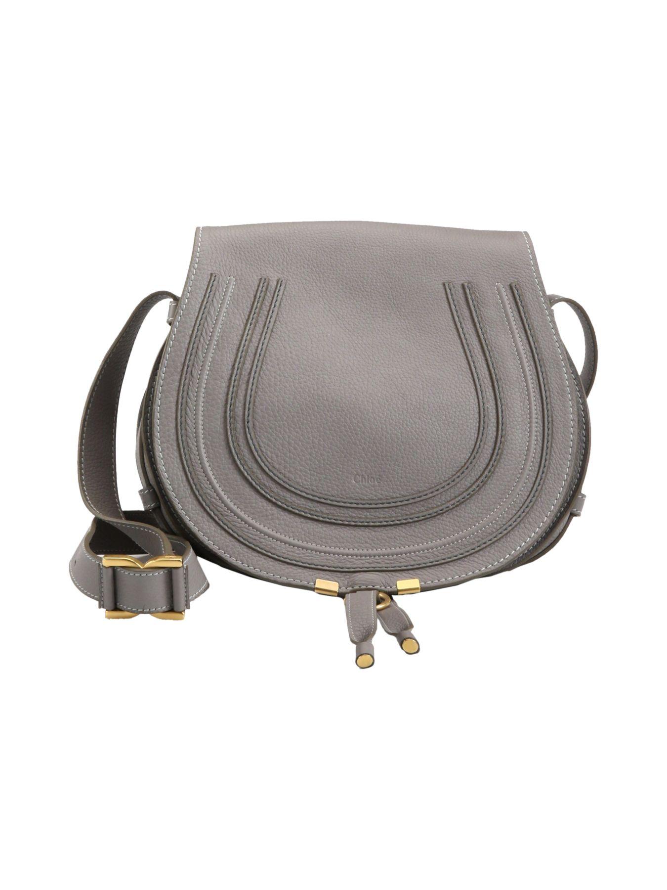 Chloé Cashmere Medium Marcie Leather Saddle Bag in Grey (Gray) Save 6