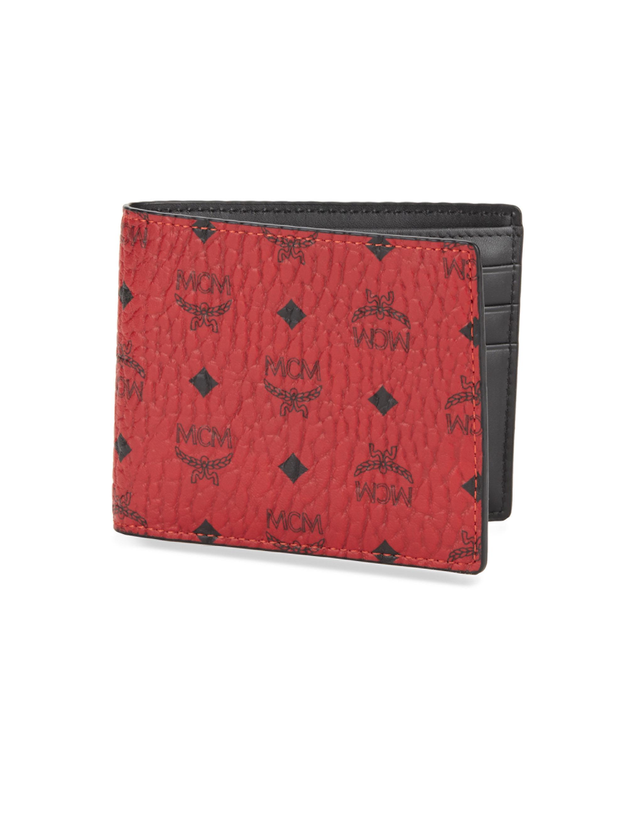 red mcm key pouch