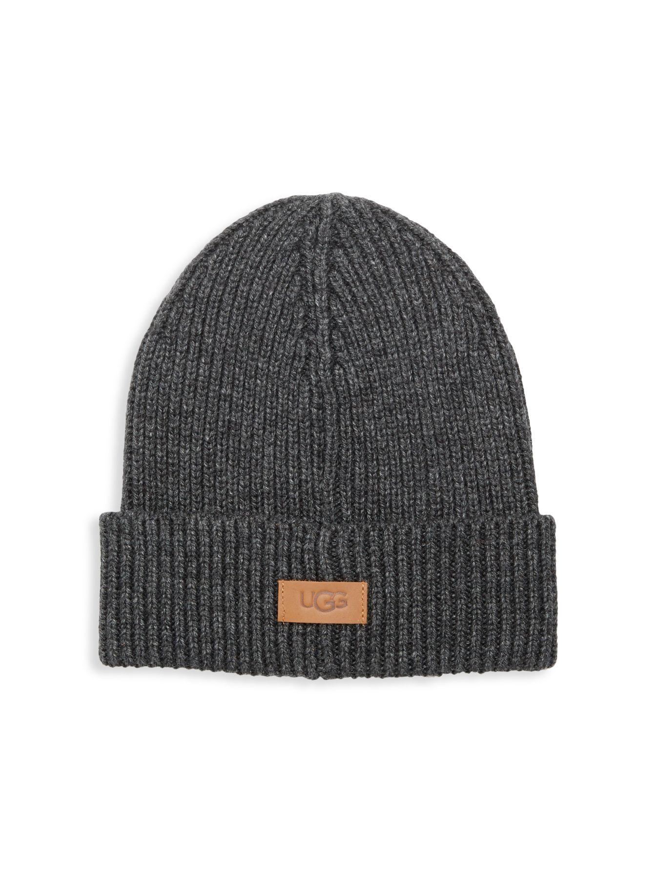 UGG Synthetic Ribbed Wide-cuff Beanie in Grey (Gray) for Men - Lyst
