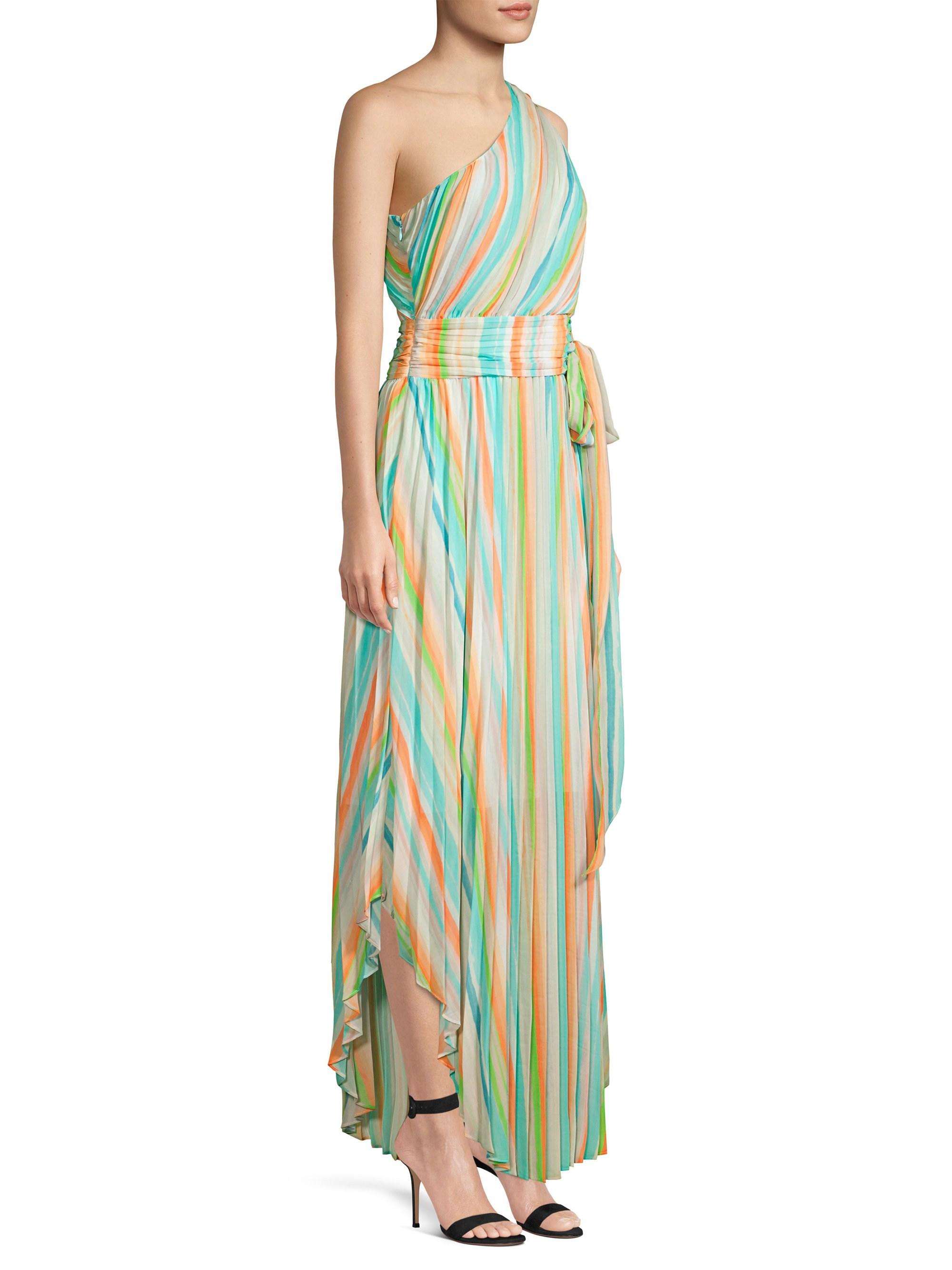 Ramy Brook Belle Rainbow Pleated Maxi Dress - Lyst