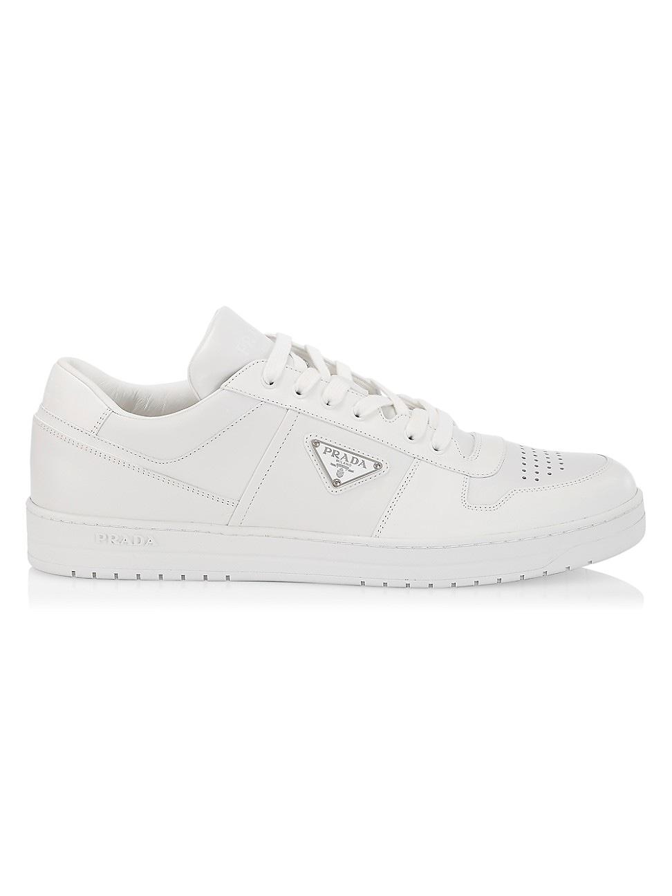 Prada Leather Downtown Lace-up Tennis Shoes in White for Men | Lyst