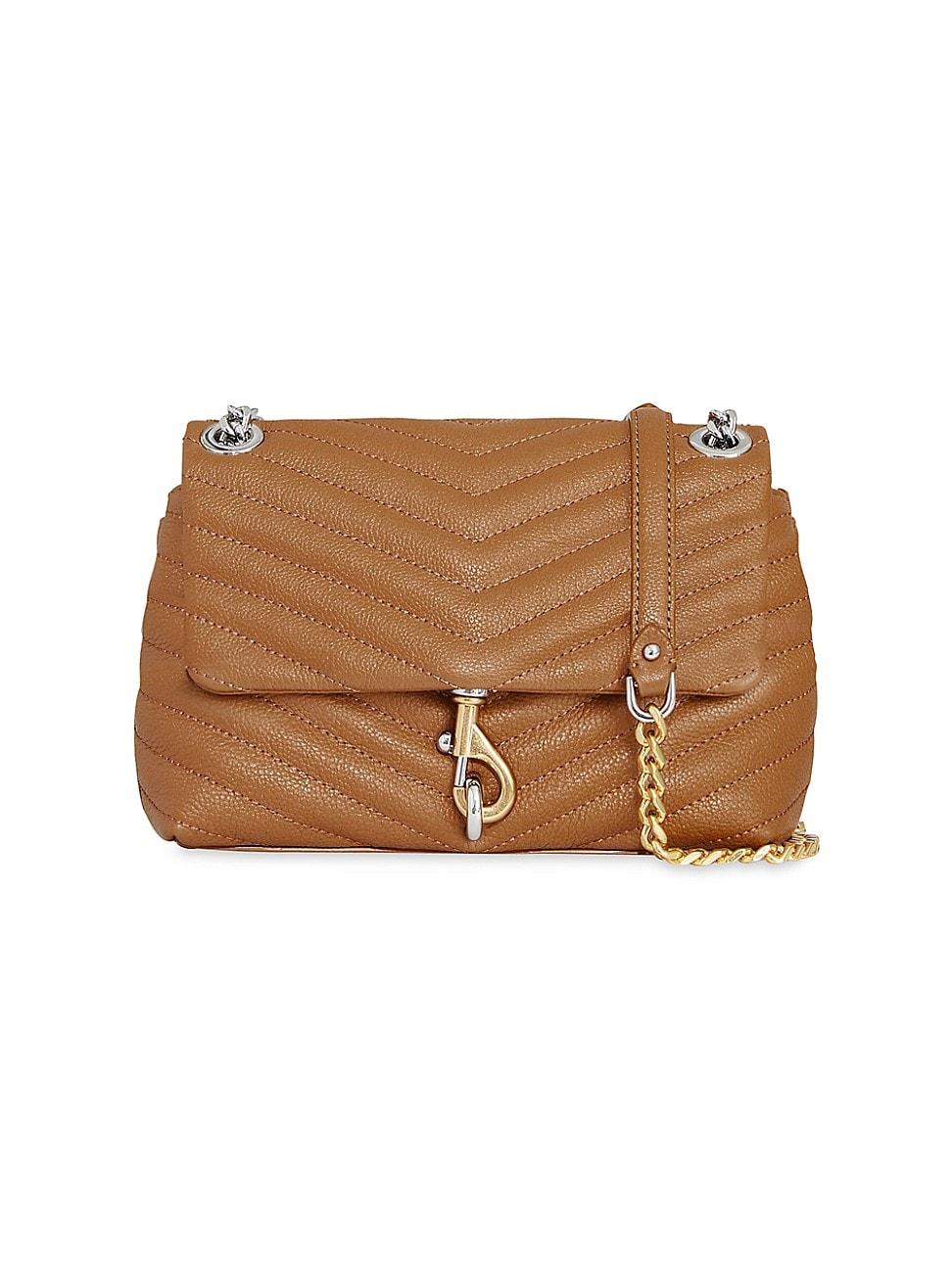 Rebecca Minkoff Edie Chevronquilted Leather Crossbody Bag in Brown Lyst
