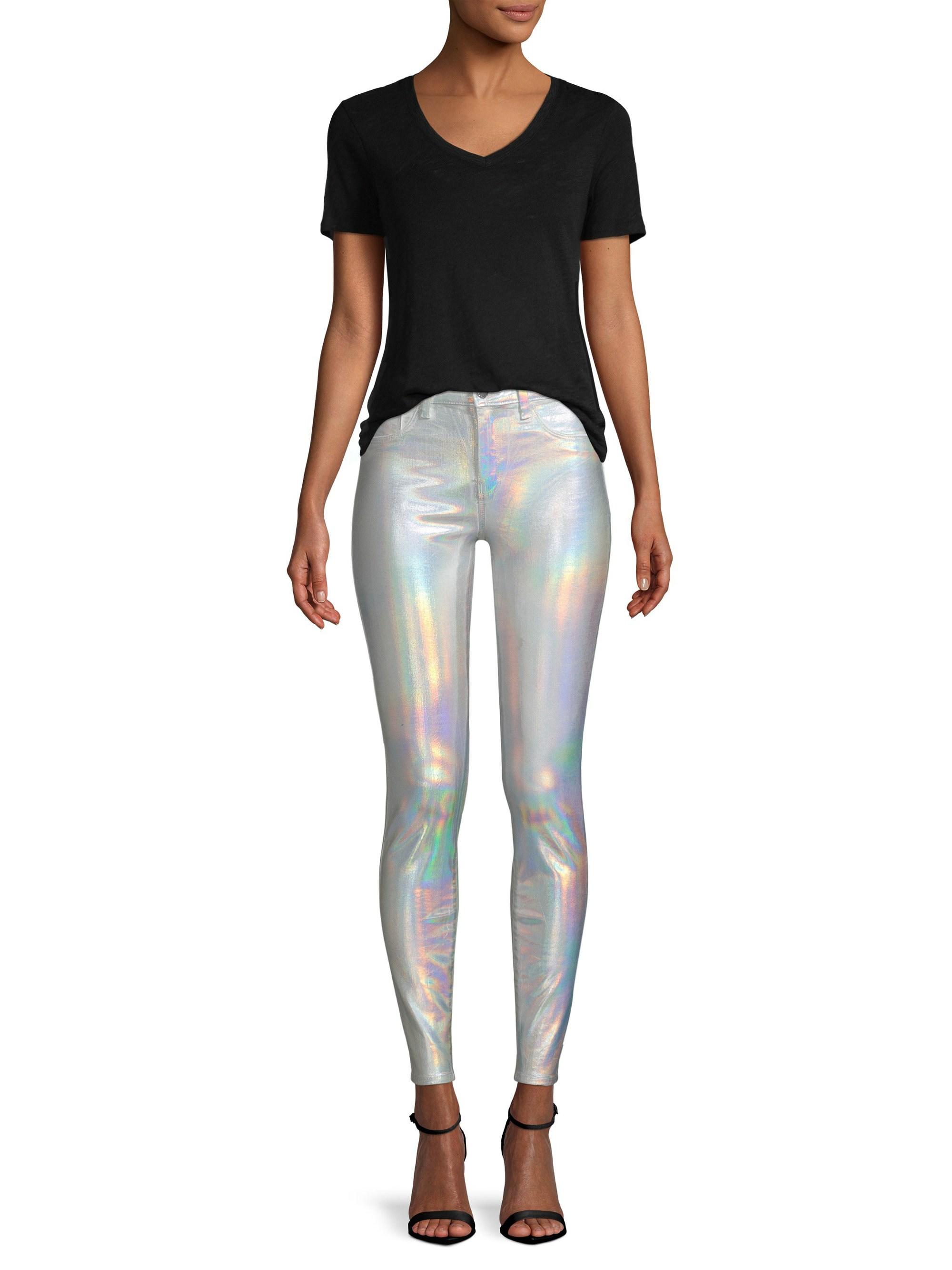 L'Agence Women's Margot High-rise Metallic Skinny Jeans - Iridescent - Size  25 (2) | Lyst