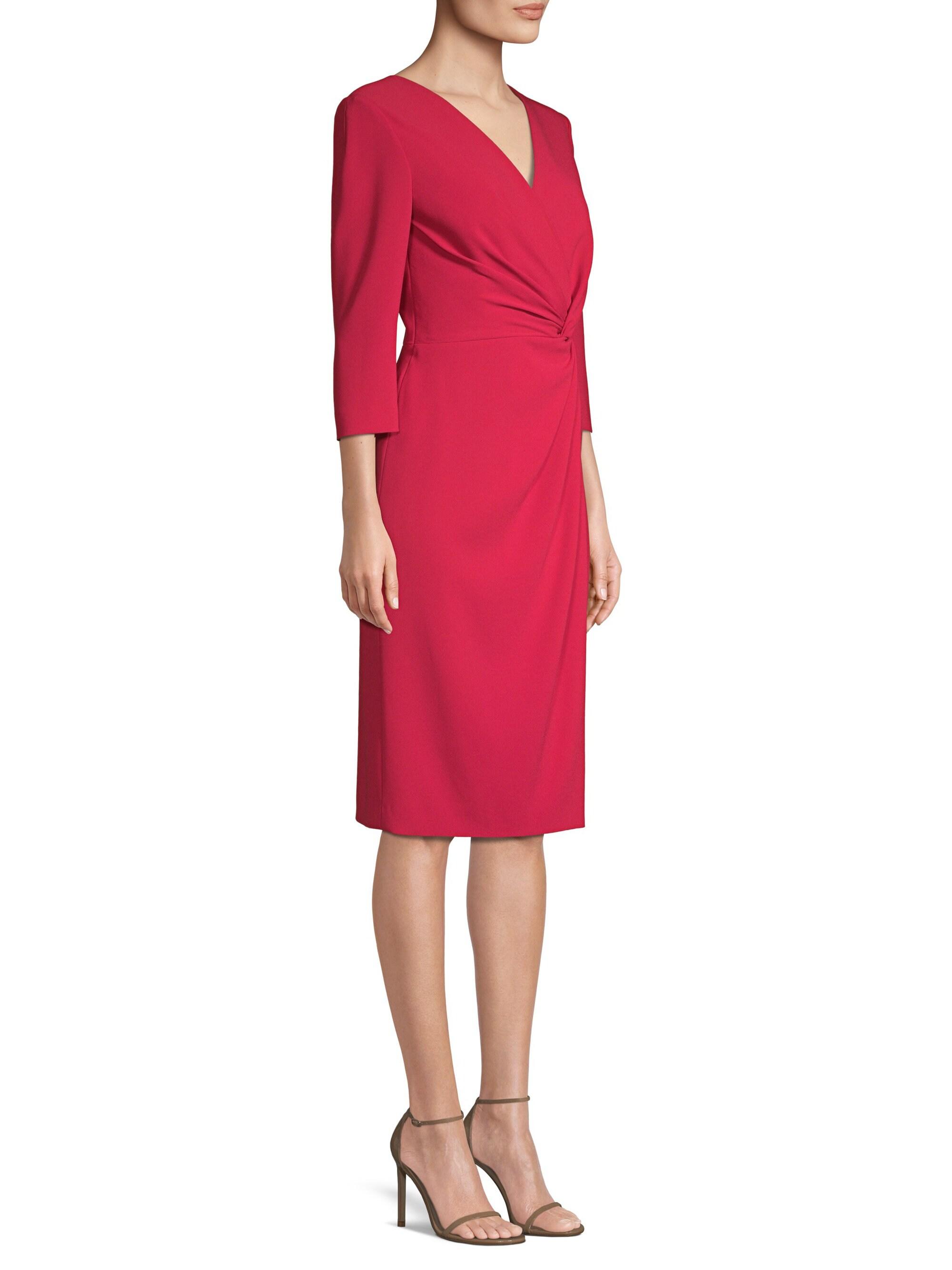 ESCADA Draped V-neck Dress in Red - Lyst