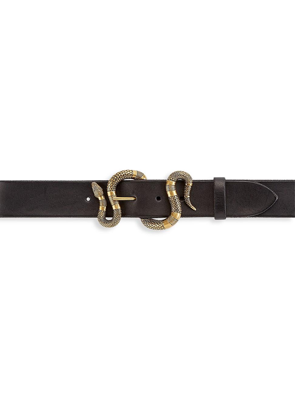 Gucci Leather Belt With Snake Buckle in Black for Men - Save 3% | Lyst