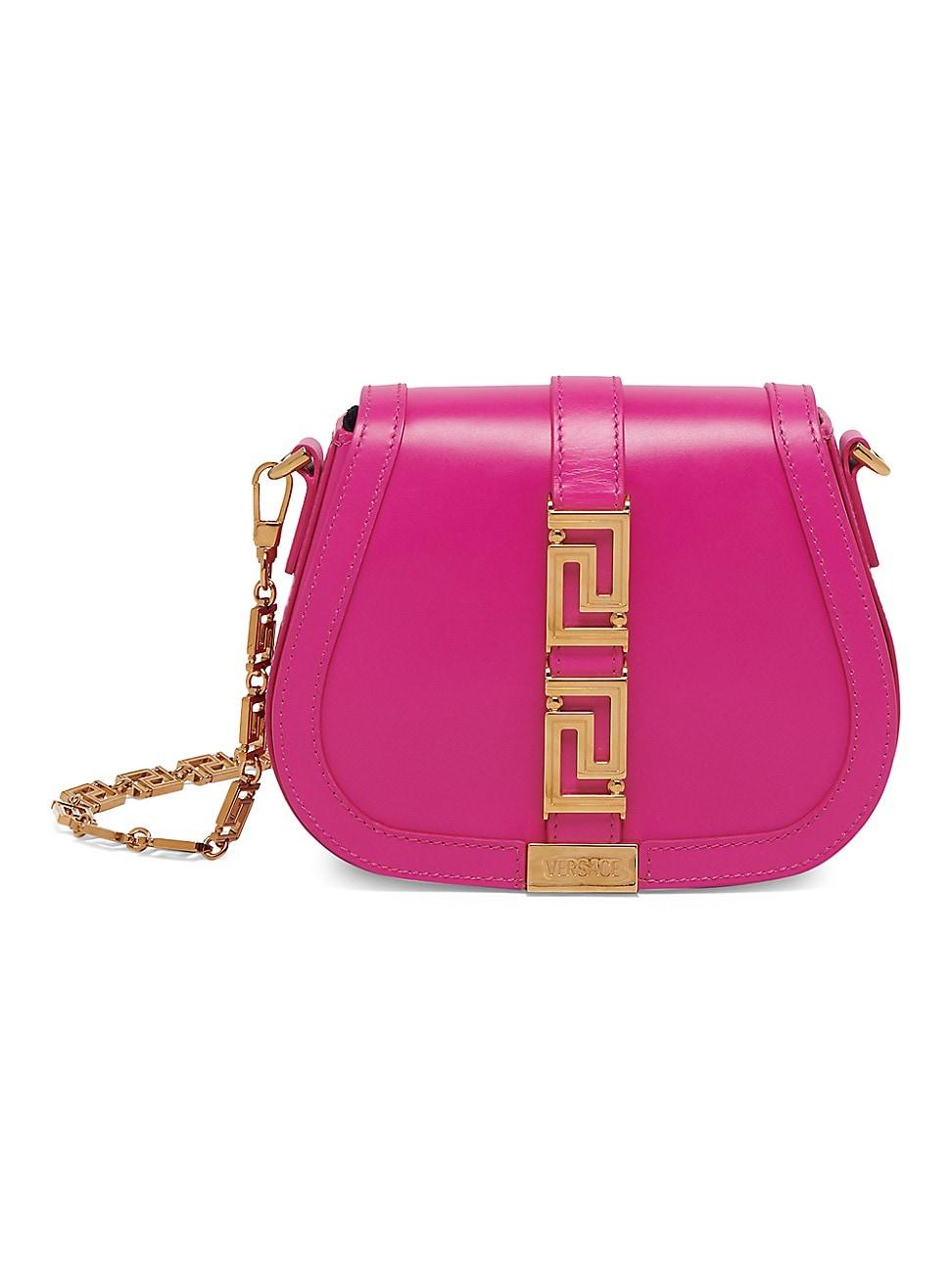 Versace Greca Goddess Leather Camera Bag in Pink | Lyst