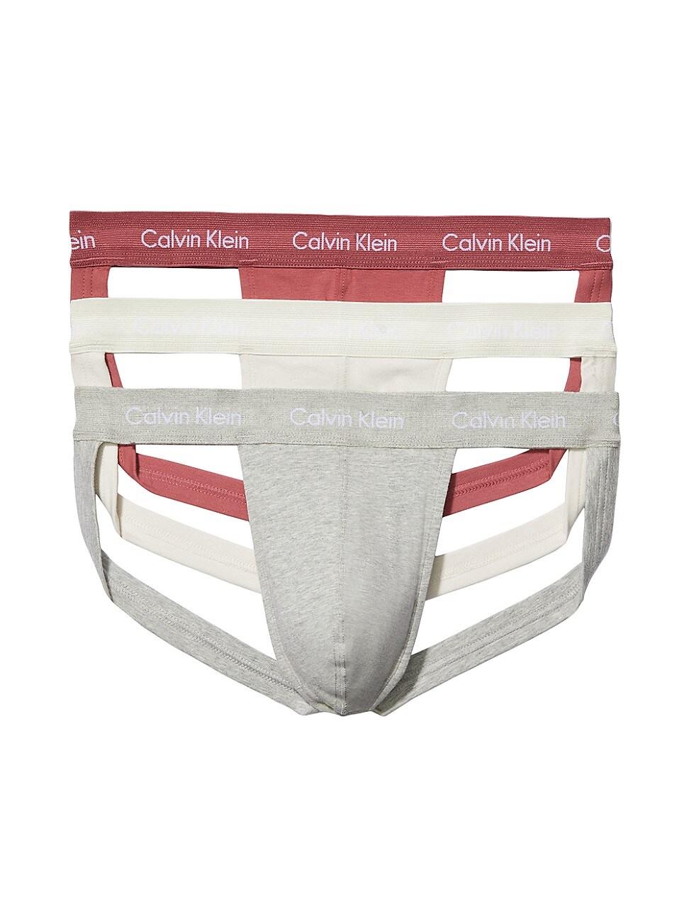 Calvin Klein Cotton Stretch 3piece Jockstrap Set in White for Men Lyst