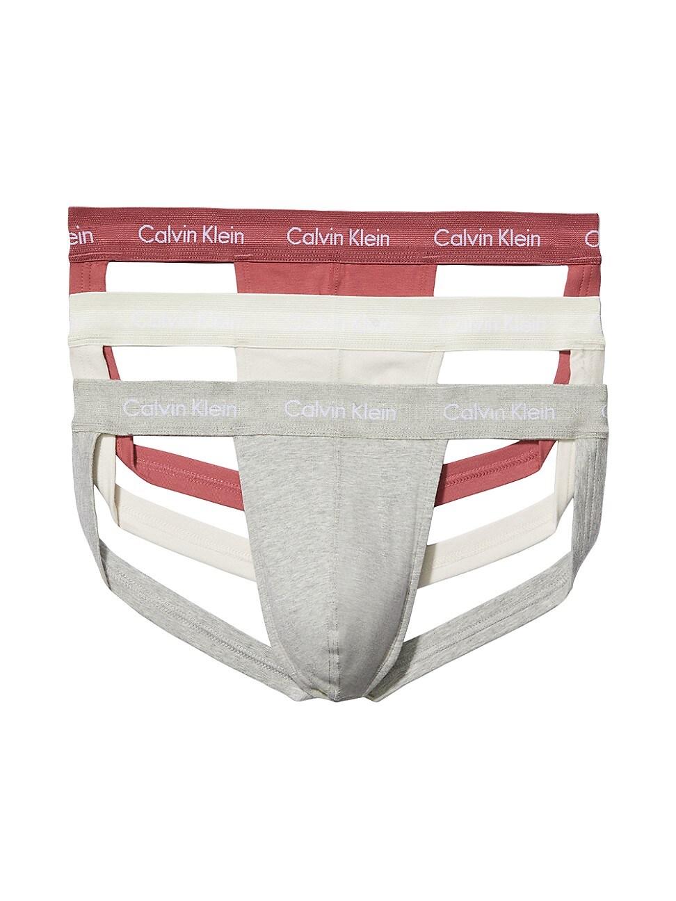 Calvin Klein Cotton Stretch 3-piece Jockstrap Set in White for Men | Lyst