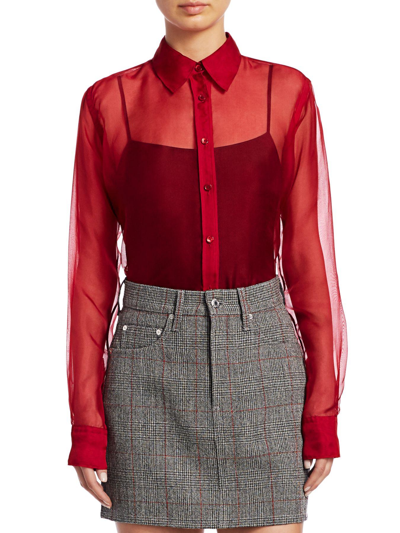 red helmut lang shirt