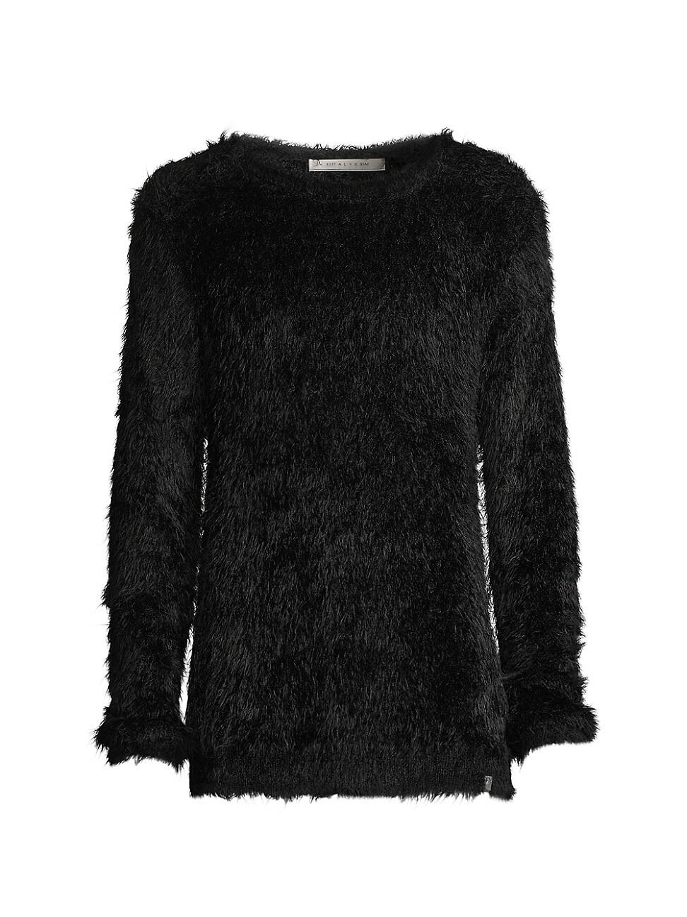 1017 ALYX 9SM Faux Fur Round Neck Sweater in Black for Men | Lyst