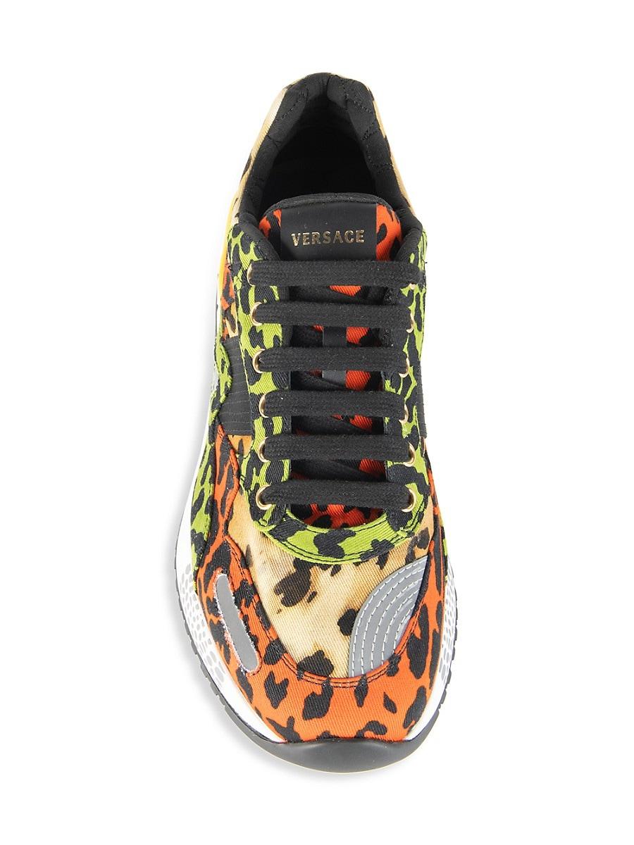Versace Multicolor Leopard-print Runners for Men | Lyst