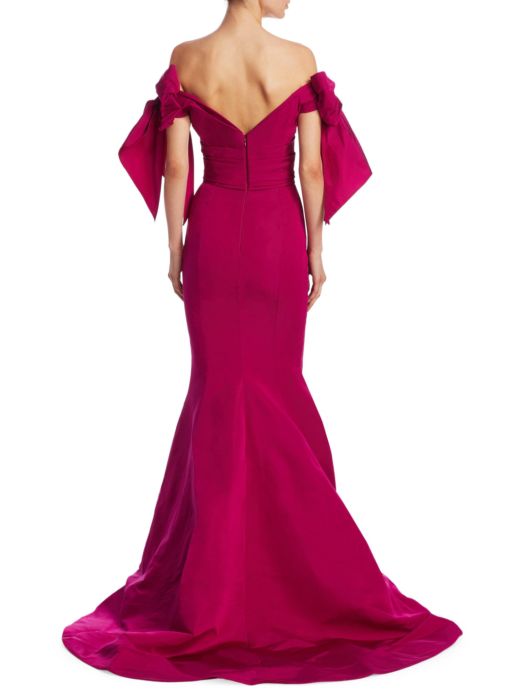 marchesa off the shoulder