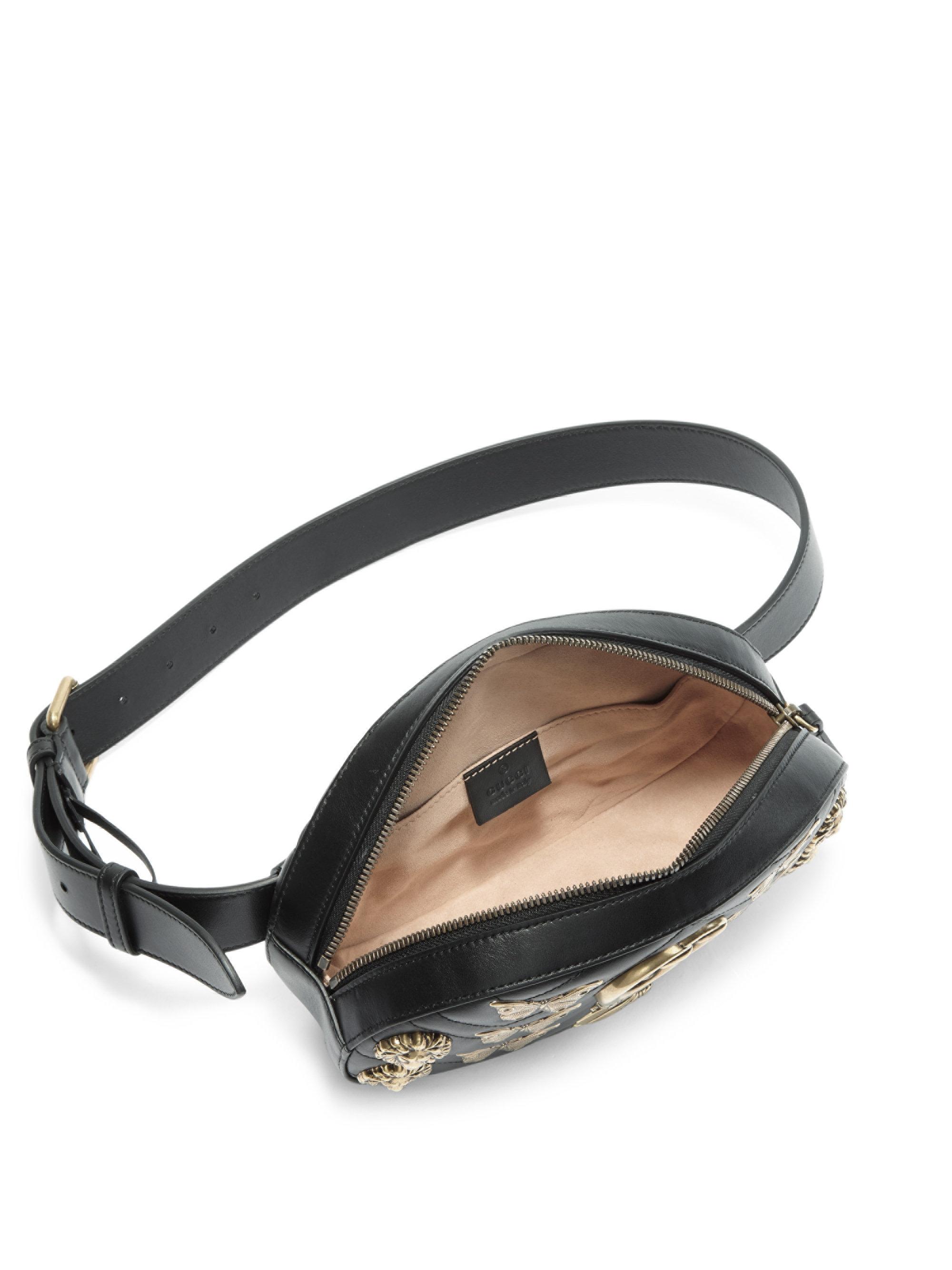 Gucci Medium Leather Belt Bag in Black - Lyst