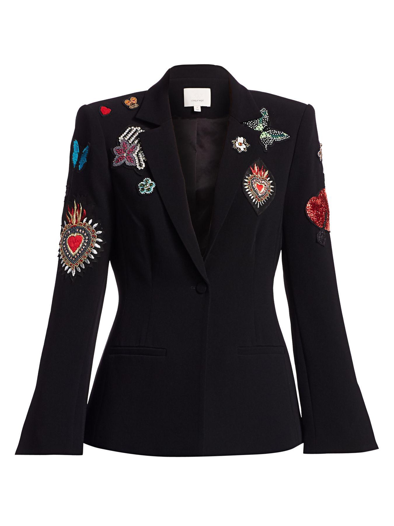 Cinq À Sept Synthetic Sacred Heart Rumi Blazer in Black - Lyst