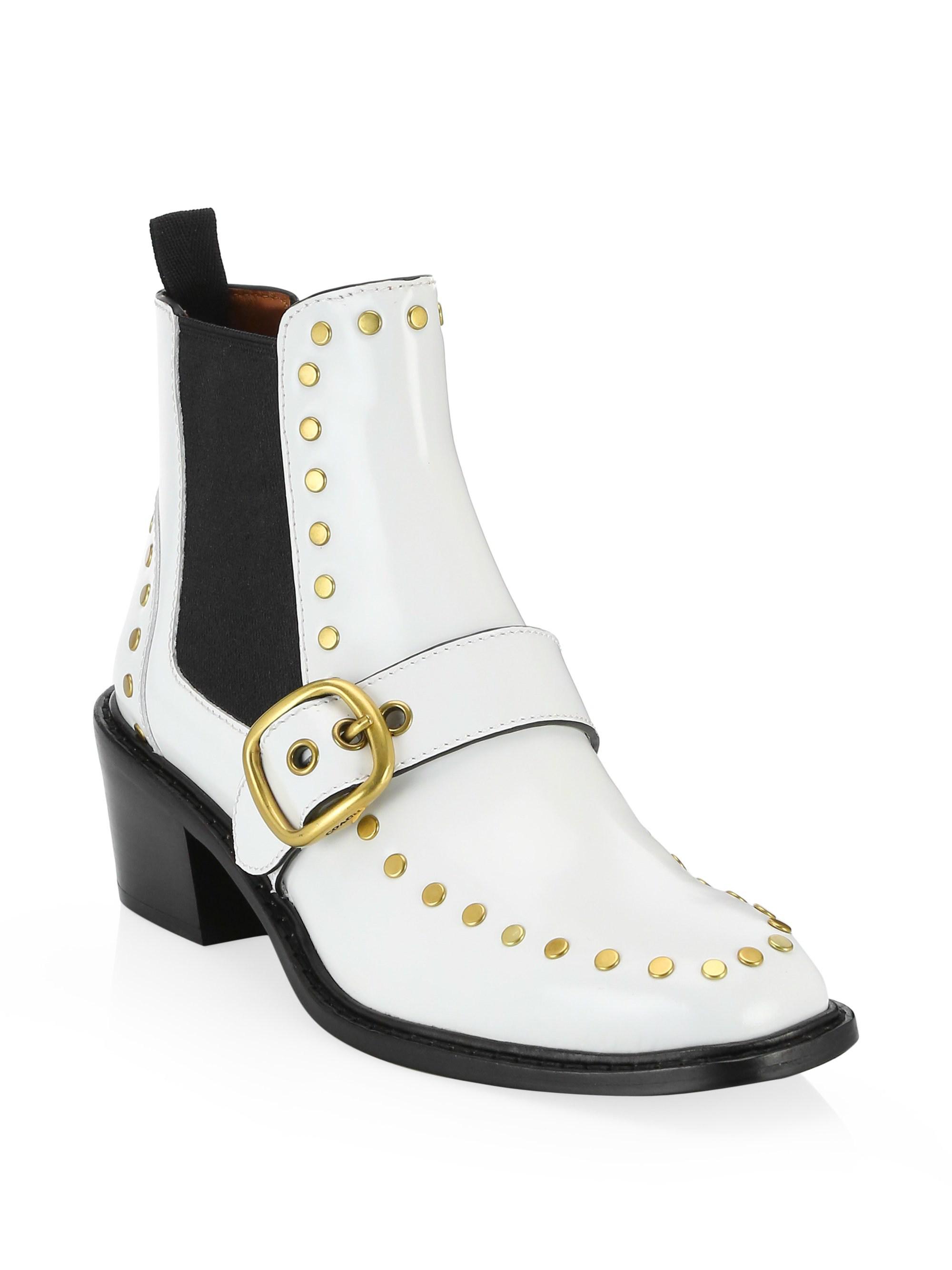 coach white booties