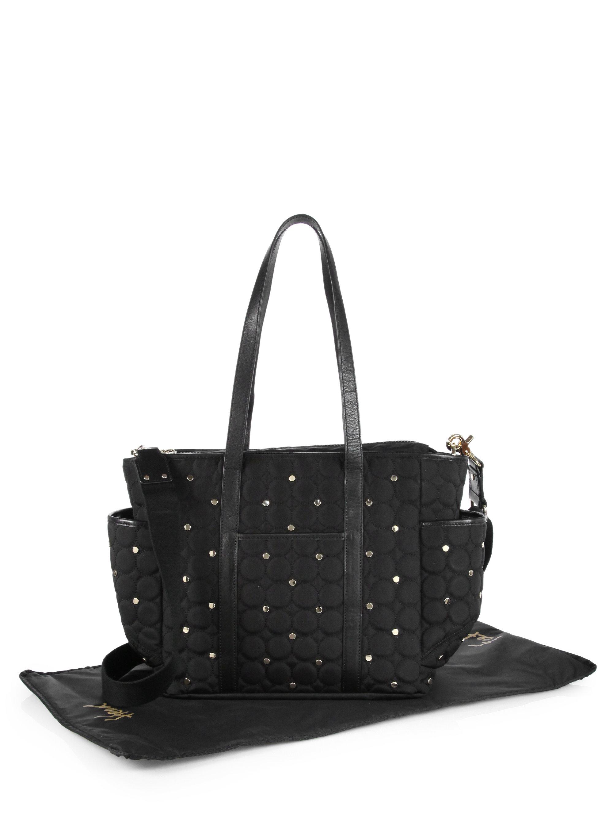 Women S Black Marissa Quilted Studded Diaper Bag
