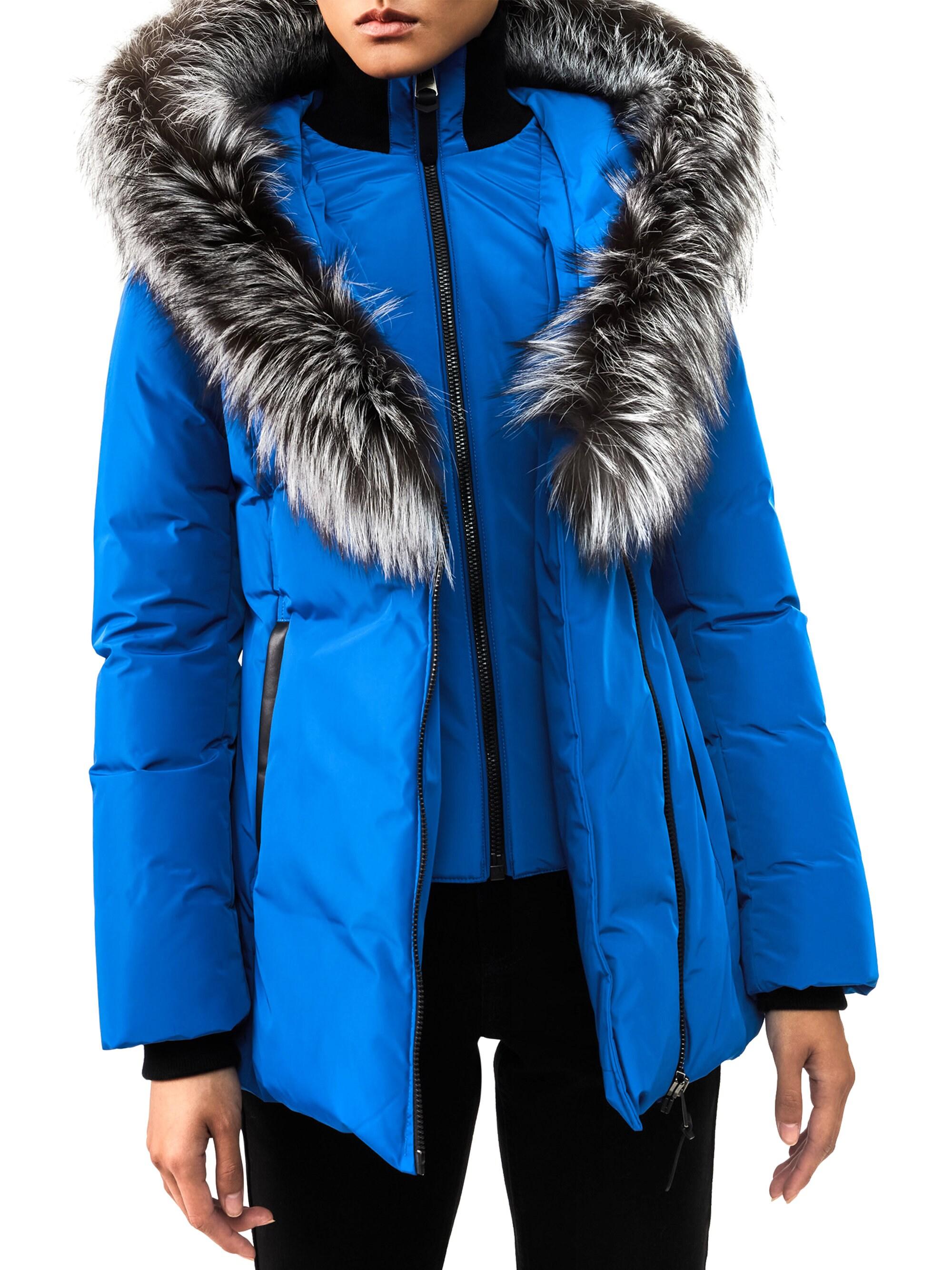 Mackage Fleece Adali Fox Furtrim Puffer Coat in Blue Lyst