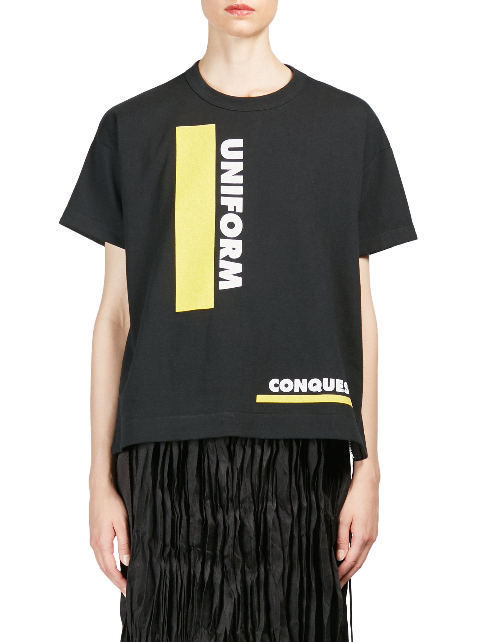Lyst - Sacai Graphic Cotton Tee in Black
