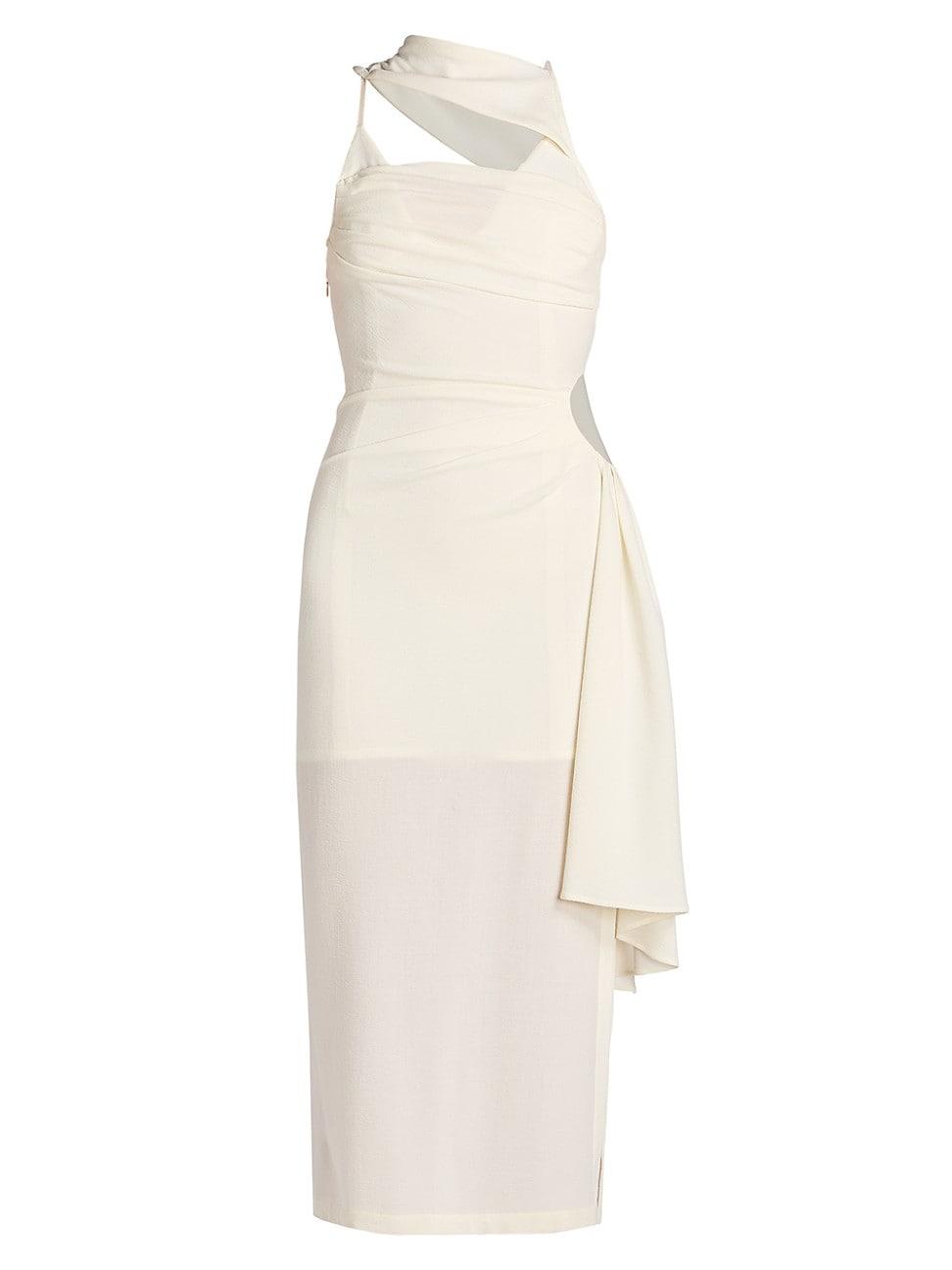 Jacquemus Asymmetric Cut-out Midi-dress in White | Lyst