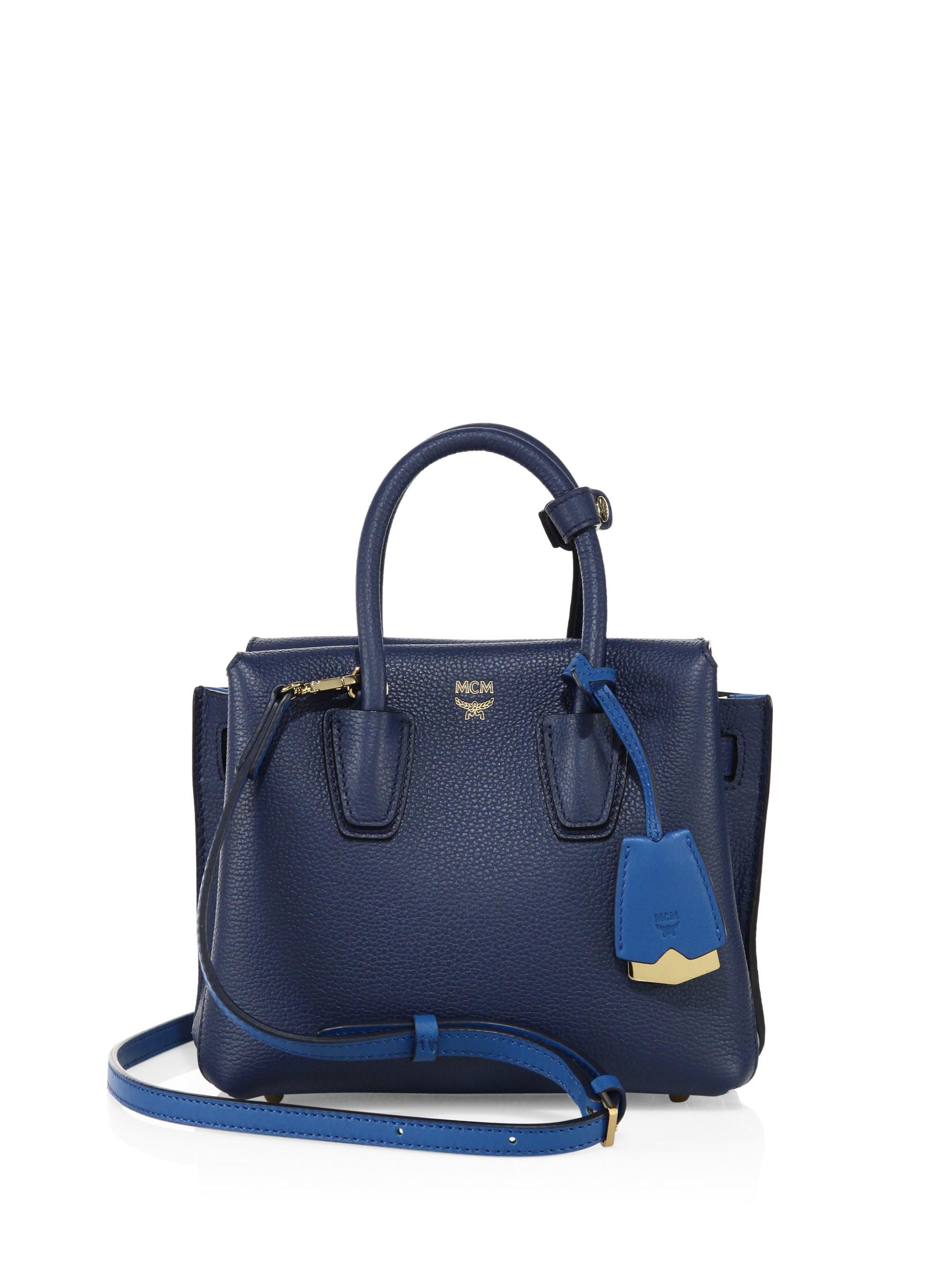 navy blue mcm bag