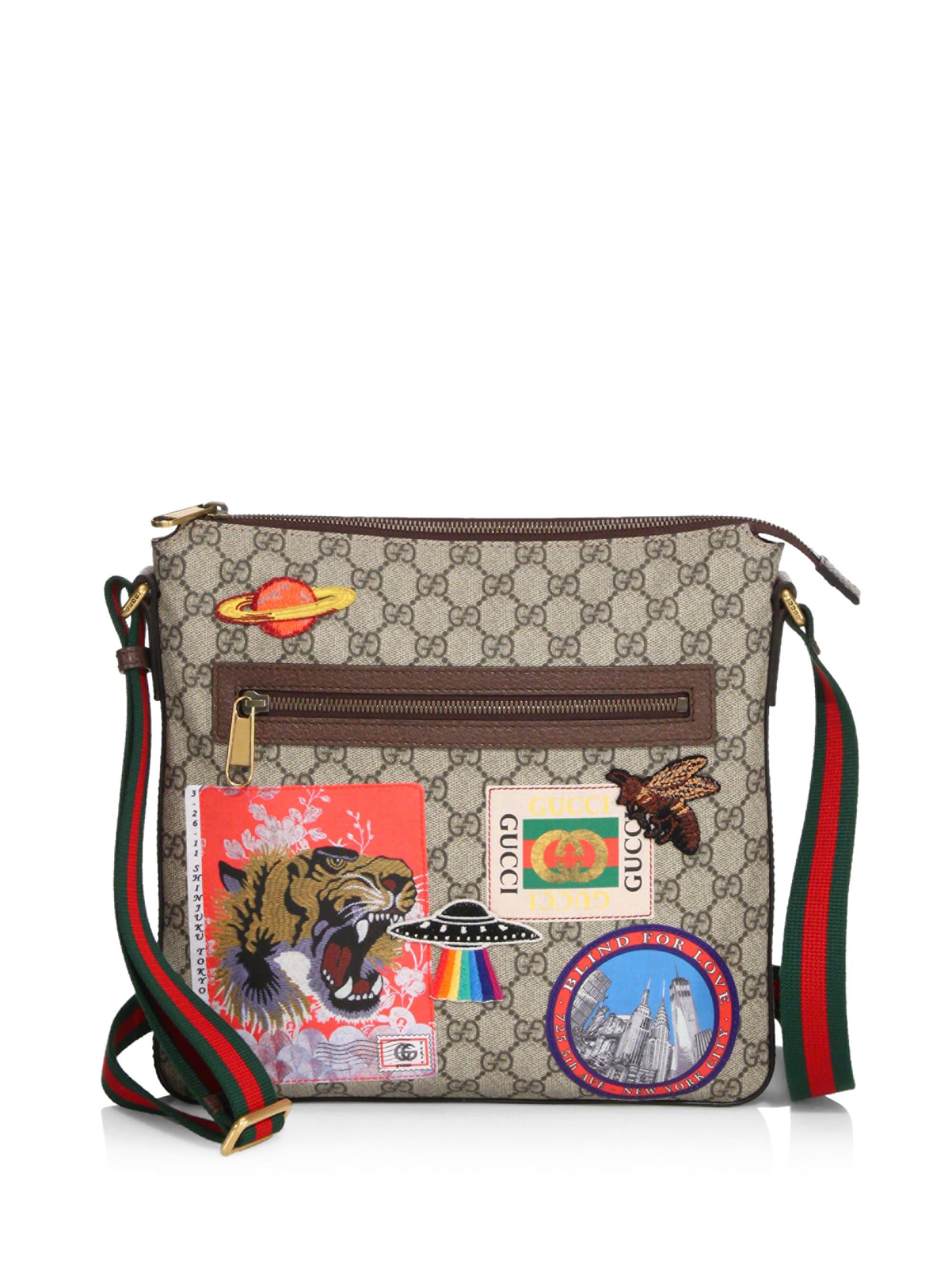 Gucci Courrier Soft GG Supreme Messenger in Natural for Men | Lyst