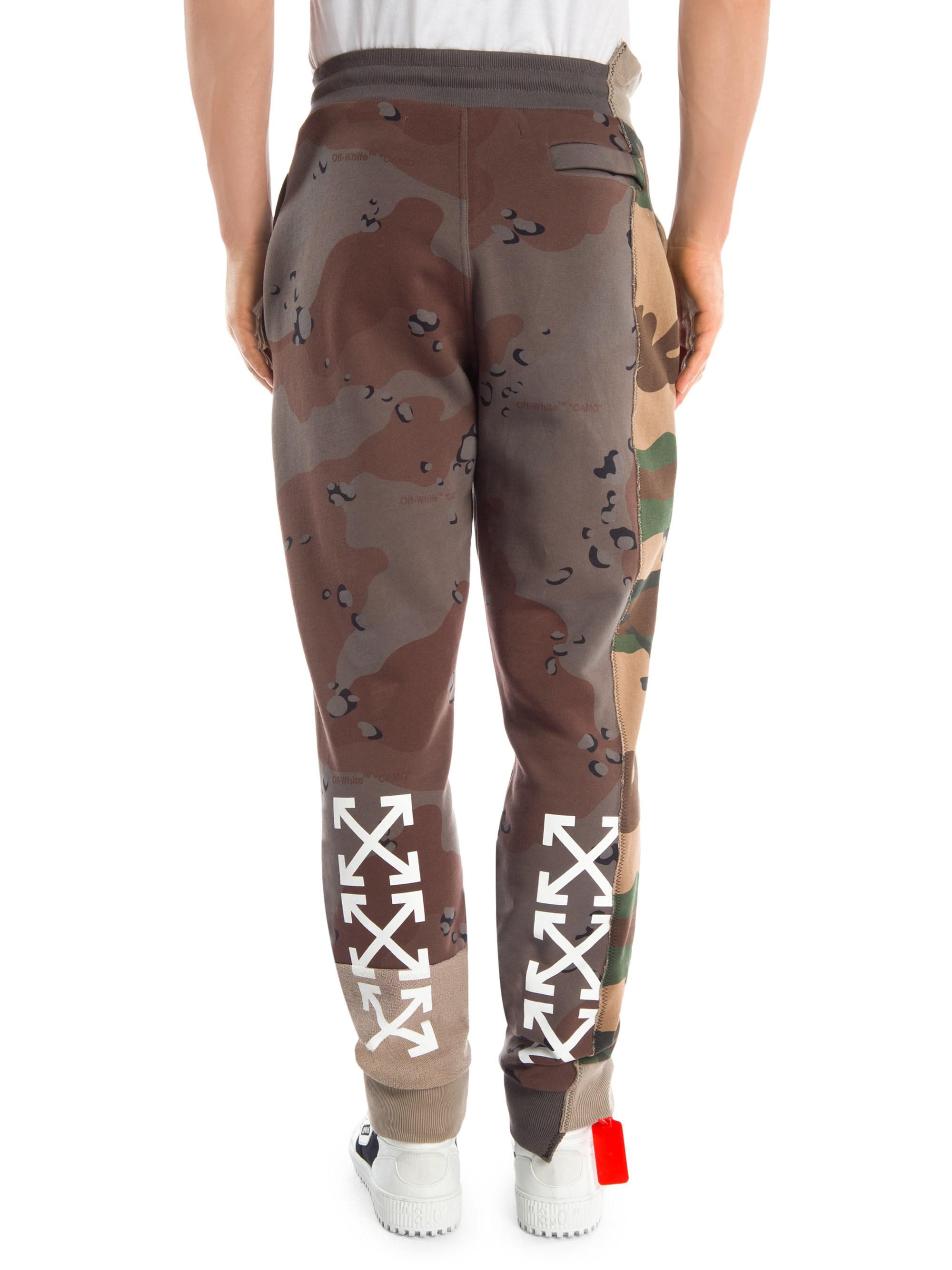Off-White c/o Virgil Abloh Cotton Reconstructed Camo Sweatpants in Brown  for Men - Lyst