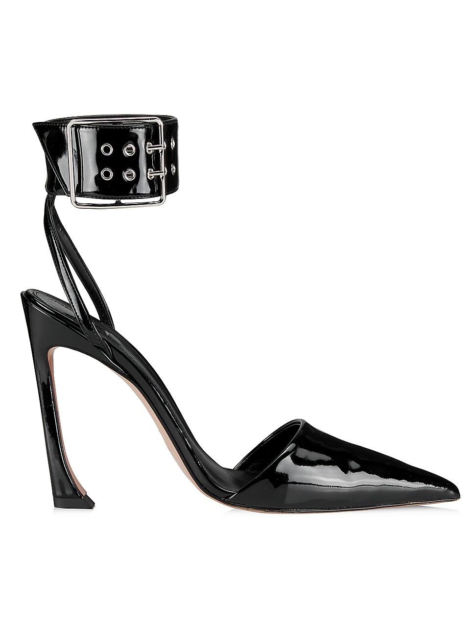 Piferi Fame Faux Patent Cuffed Heels in Black | Lyst