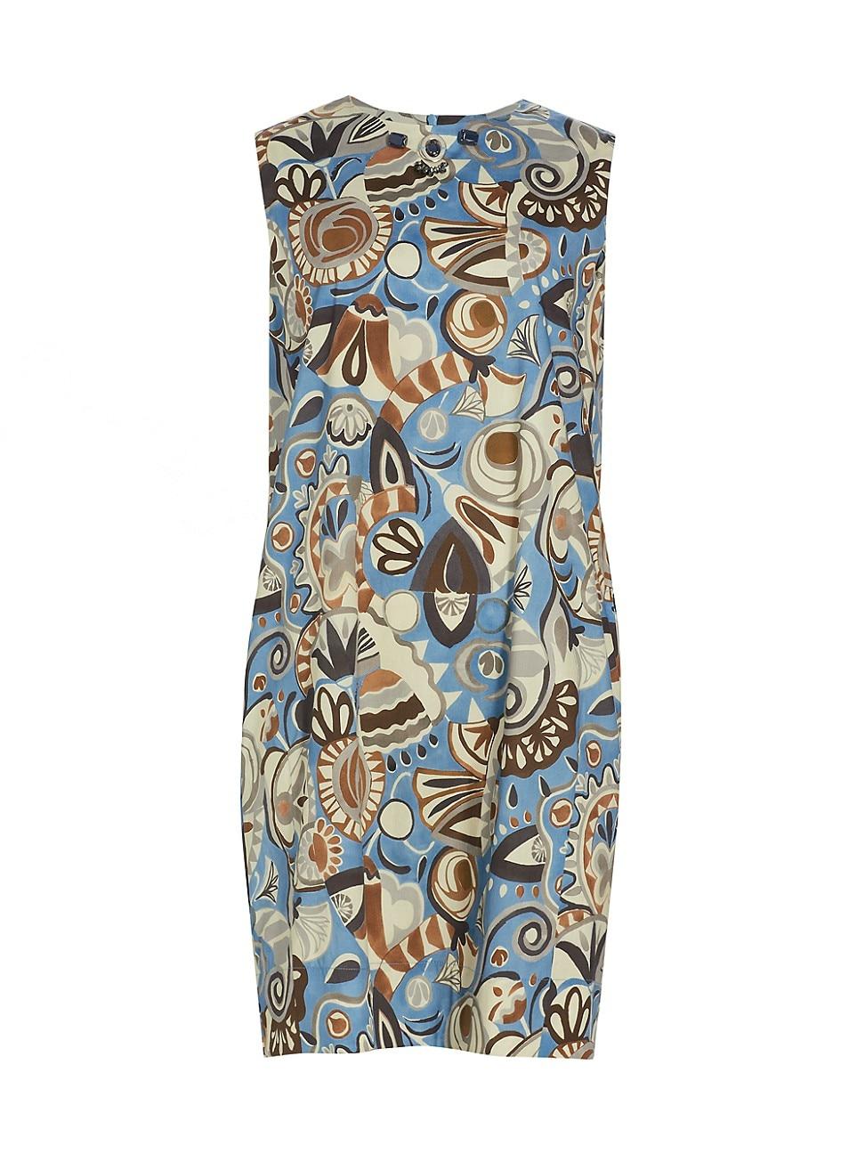 Max Mara Alessia Printed Stretch Cotton Sheath Dress in Blue Lyst