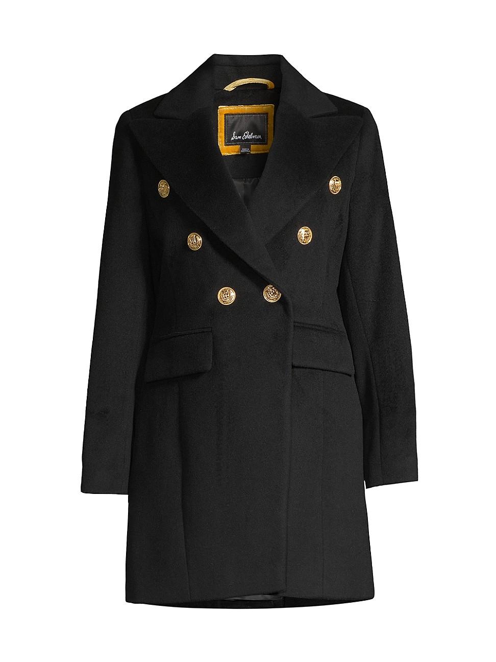 Sam Edelman Doublebreasted Wool Military Coat in Black Lyst