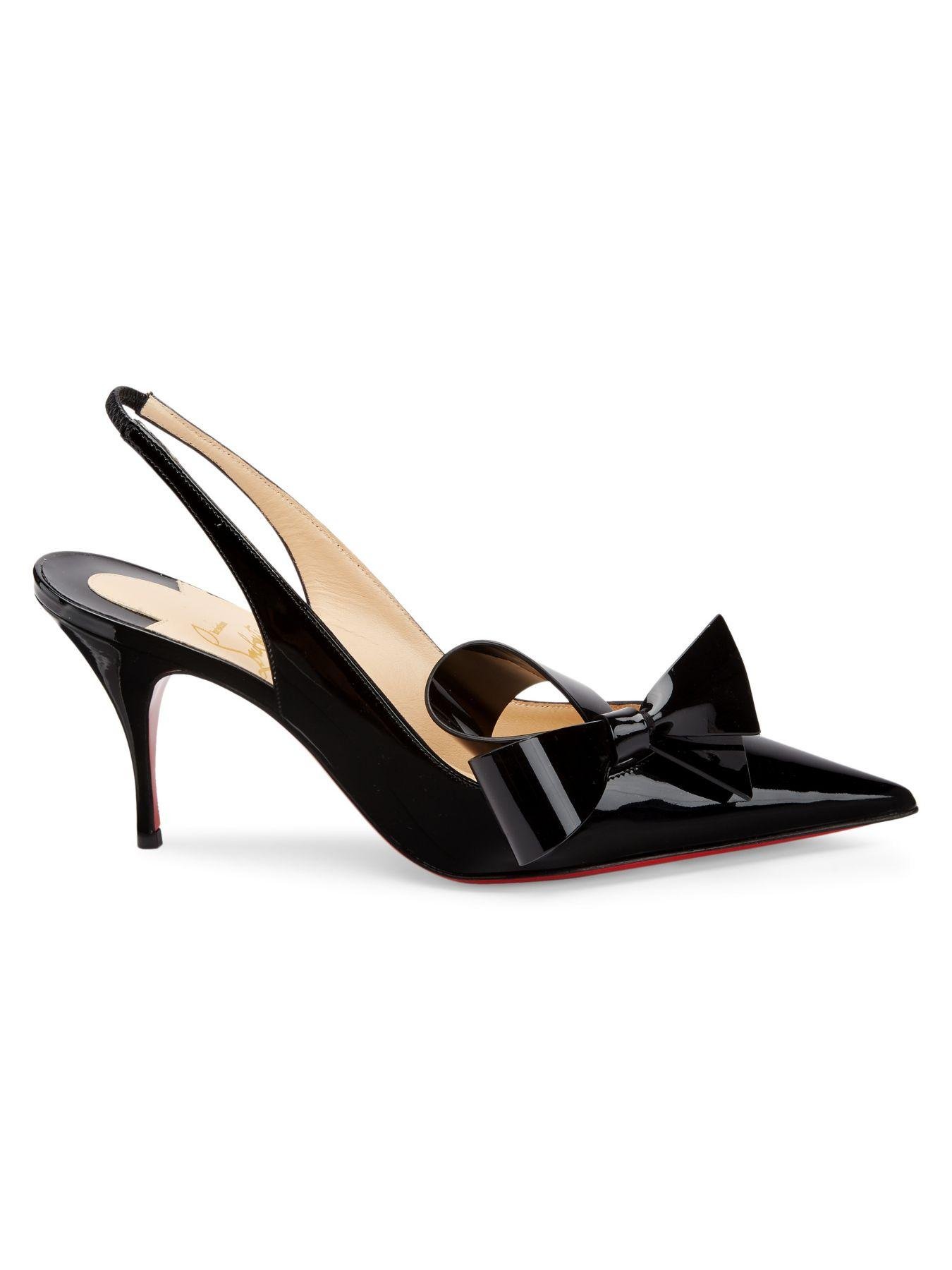 Christian Louboutin Clare Nodo Patent Leather Slingbacks in Black - Lyst