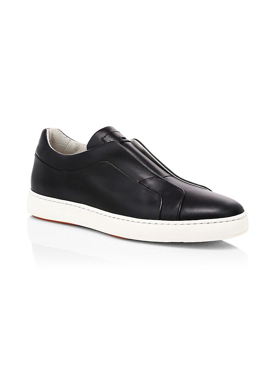 santoni leather sneakers
