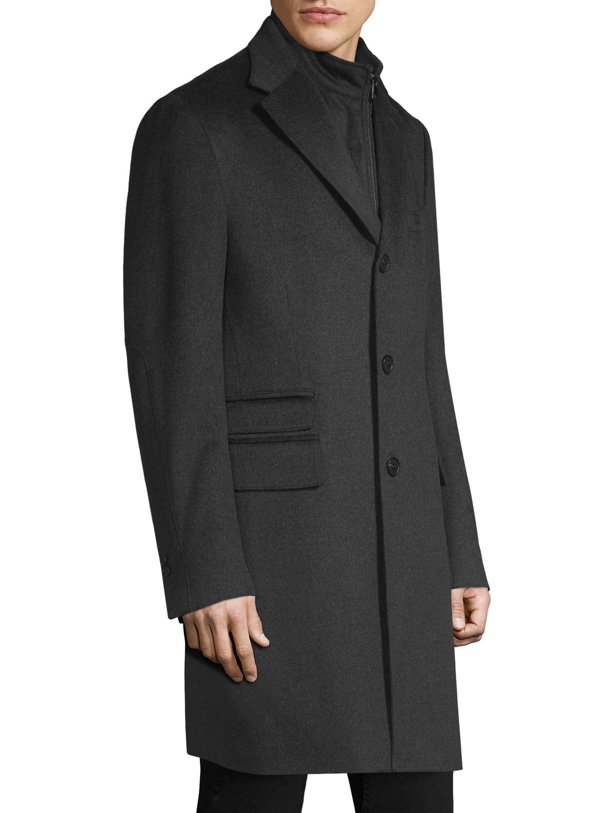 Corneliani Tailored Wool Topcoat in Grey (Gray) for Men - Lyst